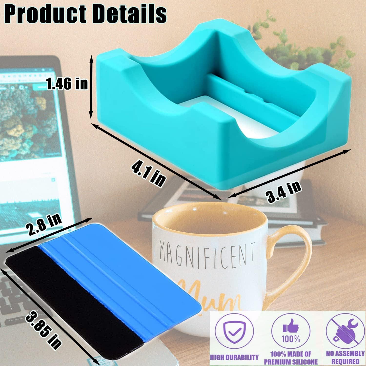 Small Silicone Mug Glass Cup Cradle with Builts-in Slot Tumbler Holder for  Crafts Decals Small Tumbler Stand Cup Holder - AliExpress