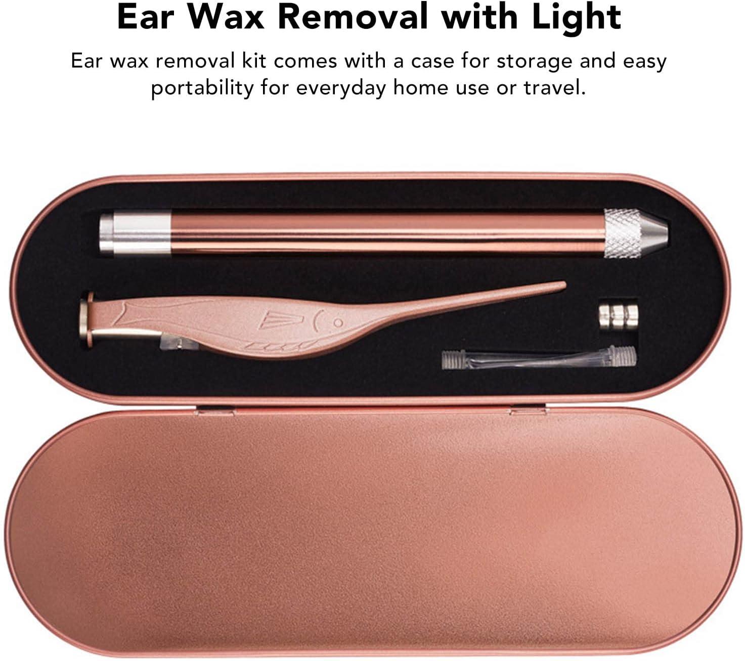 Ear Wax Removal Light Earpick Visible Rose Gold Full Polishing with