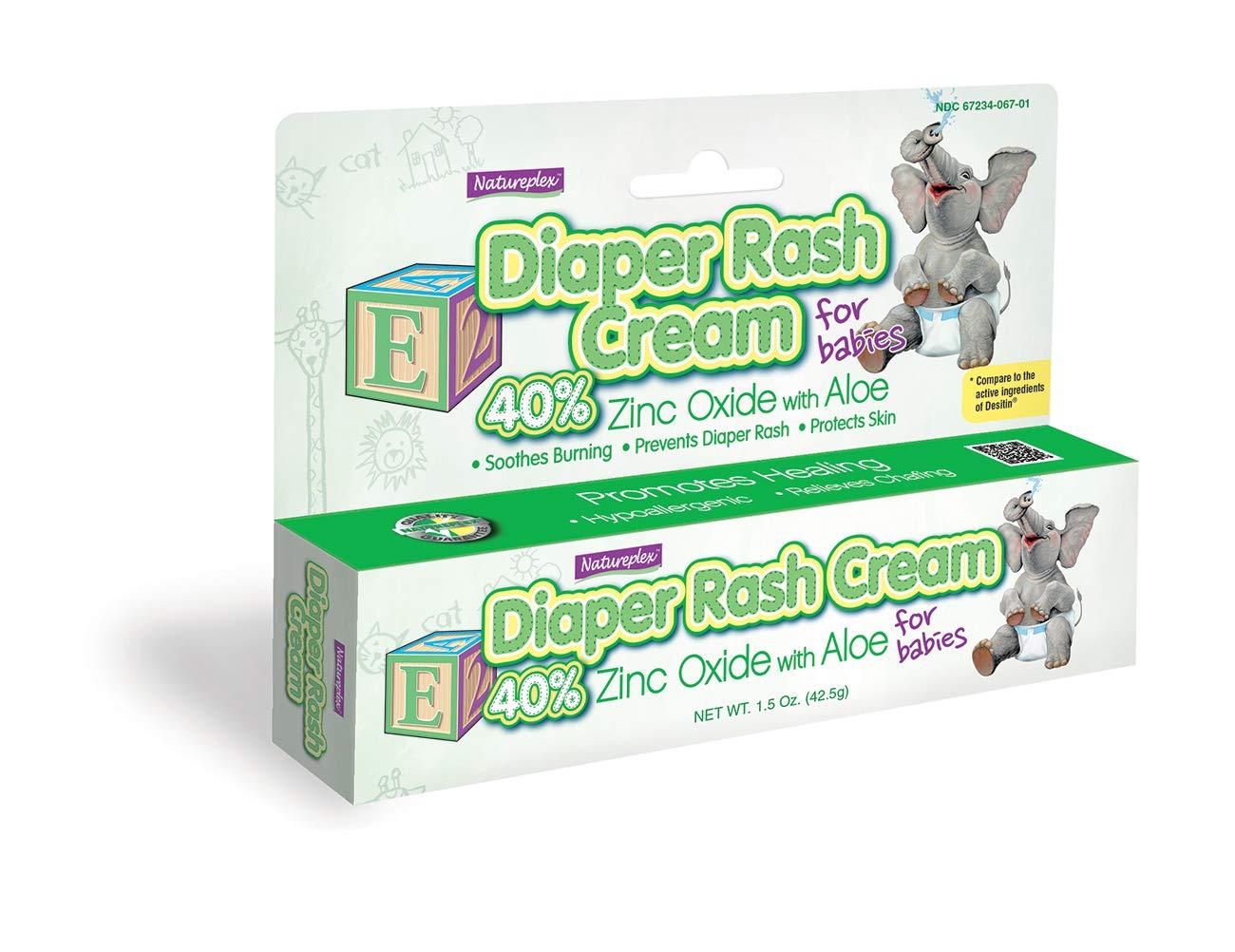 Diaper Rash Cream 40% Zinc Oxide with Aloe | Soothing Relief for Baby's ...