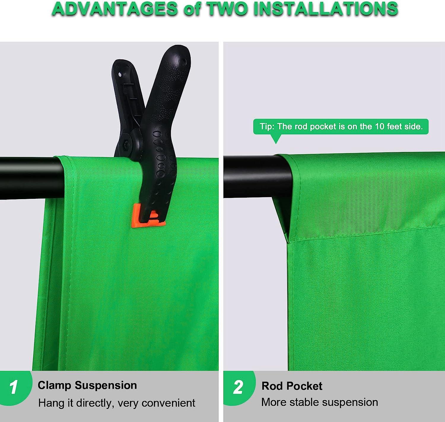 10x7 FT Green Screen Backdrop for Photography, Chromakey Virtual