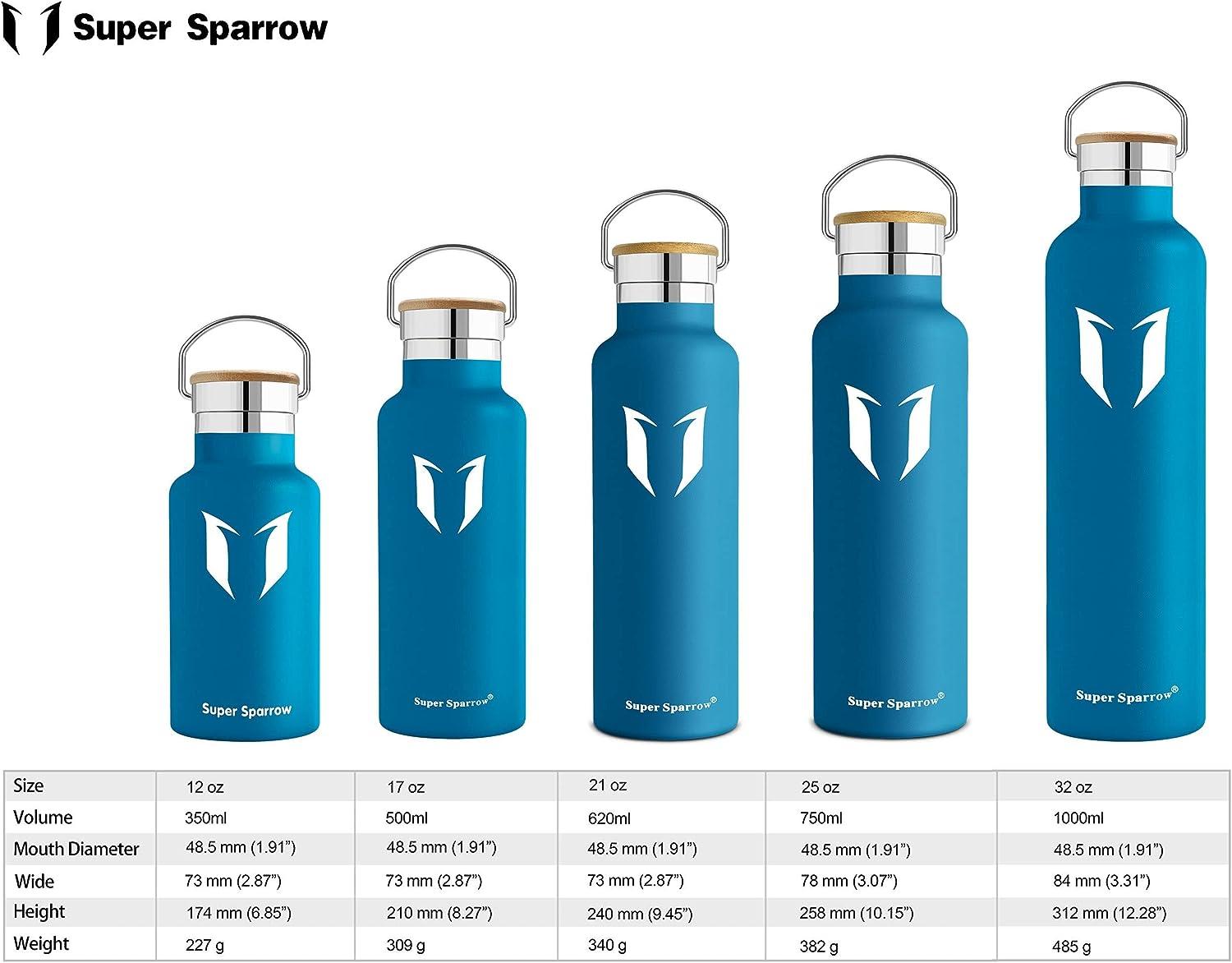 Super Sparrow Stainless Steel Vacuum Insulated Water Bottle | Standard  Mouth Leak Proof Thermoflask