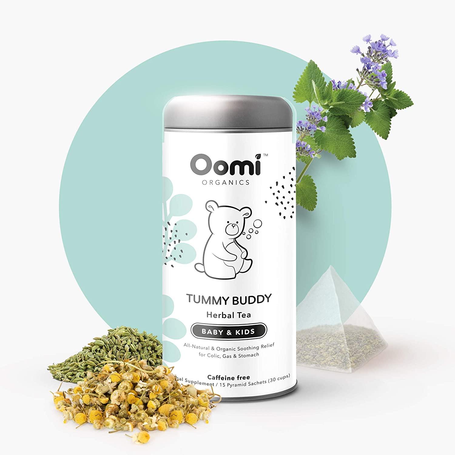 Baby Gas Relief, Colic, & Acid Reflux Relief Herbal Tea by Oomi - USDA  Organic 30 Servings - Caffeine Free, Dairy & Gluten Free, Vegan - Chamomile  Tea Fennel Tea Tummy Buddy 15 Count (Pack of 1)