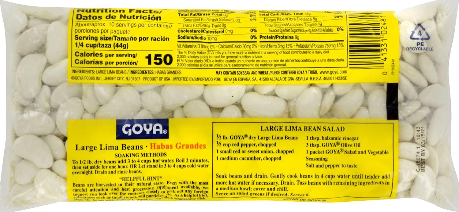 Goya Large Lima Beans, Dry, 1 Pound Bag