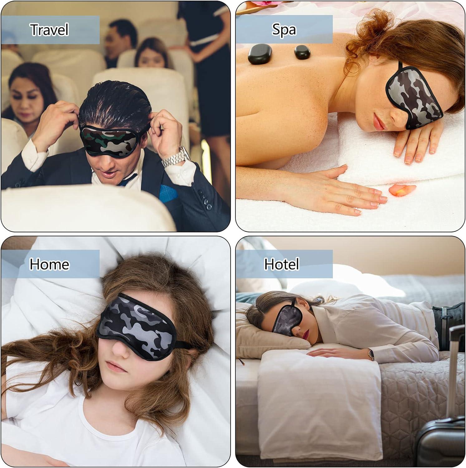 6-Pack Kids Camo Sleep Mask - Soft Satin Eye Cover for Boys