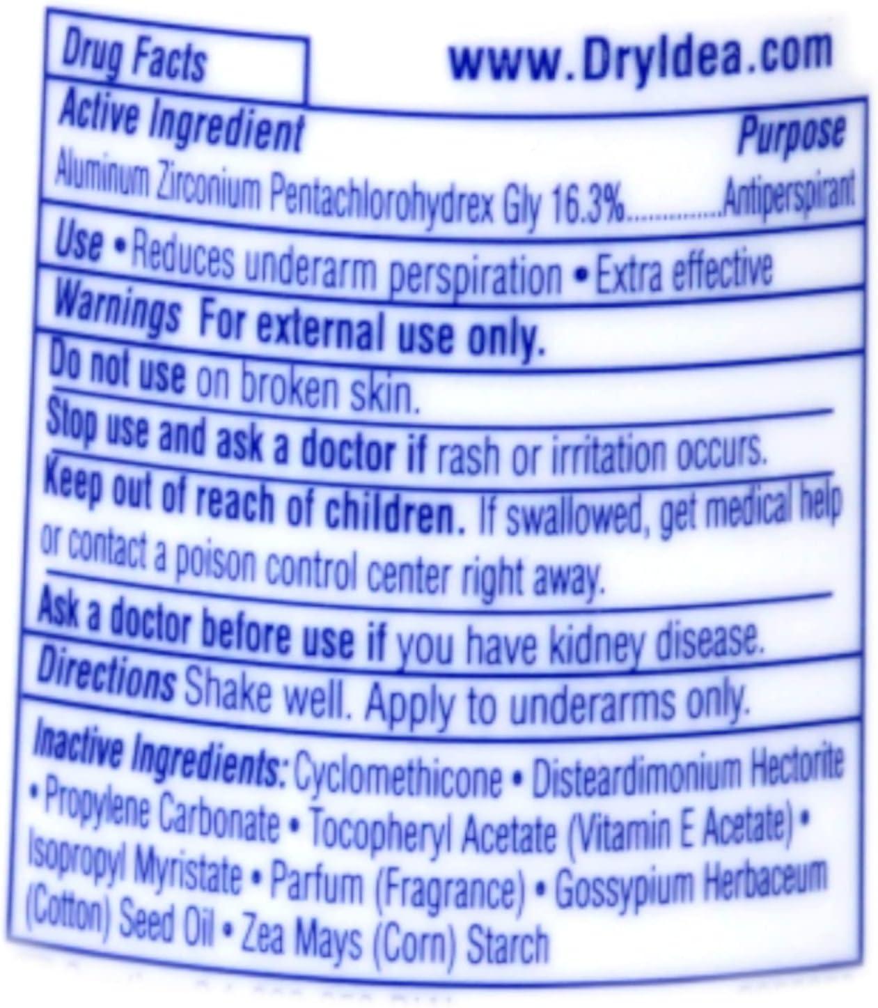 Dry Idea Unscented Antiperspirant Deodorant Roll On 3.25 oz 2 Pack