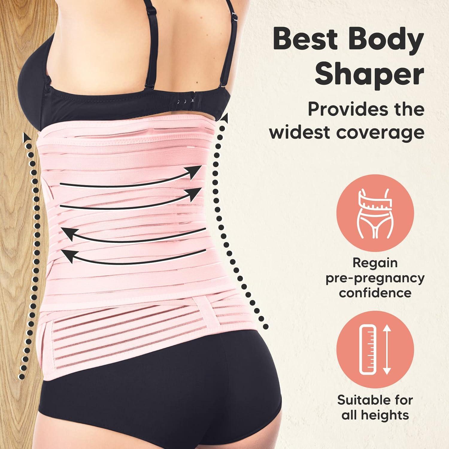 3 in 1 Postpartum Belly Support Recovery Wrap - Postpartum Belly Band After  Birth Brace Slimming Girdles Body Shaper Waist Shapewear Post Surgery Pregnancy  Belly Support Band (Blush Pink M/L) M/L Blush