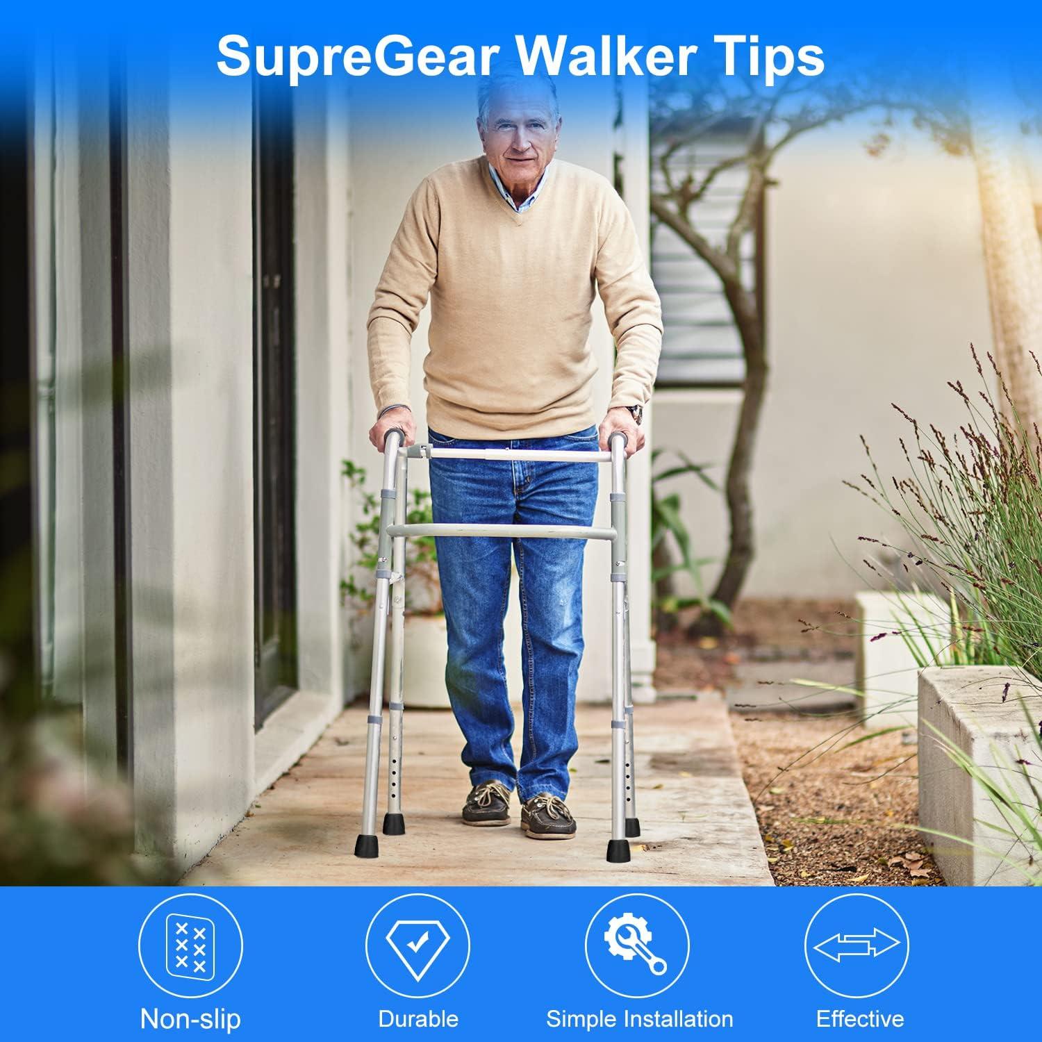 supregear Walker Tips 4 Pcs Universal Walker Commode Replacement Tips