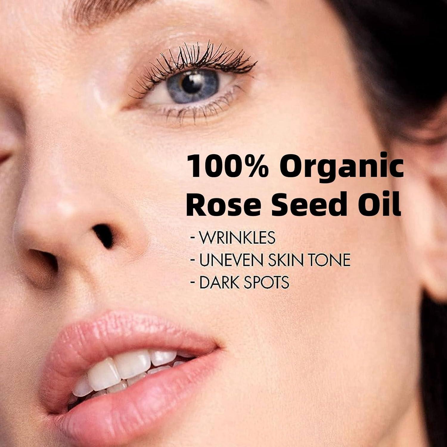 100% Organic Rose Seed Oil Cold-Pressed Rose Hip Oil Rosehip Oil for Face  Facial & Body Oil for Women Moisturising Rose Oil Essential Oil Natural ...