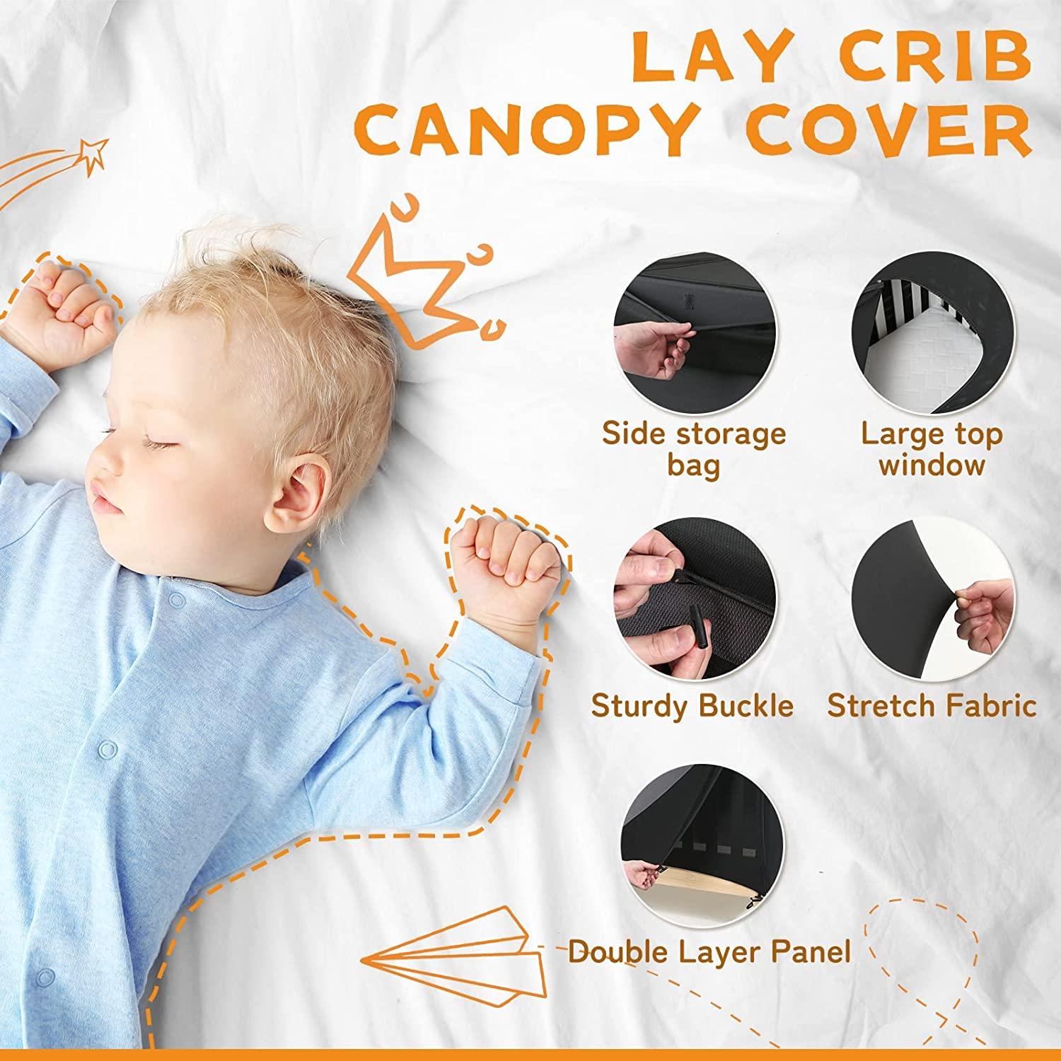YAVIL Crib Blackout Cover 95 Blackout Cover for Crib Breathable