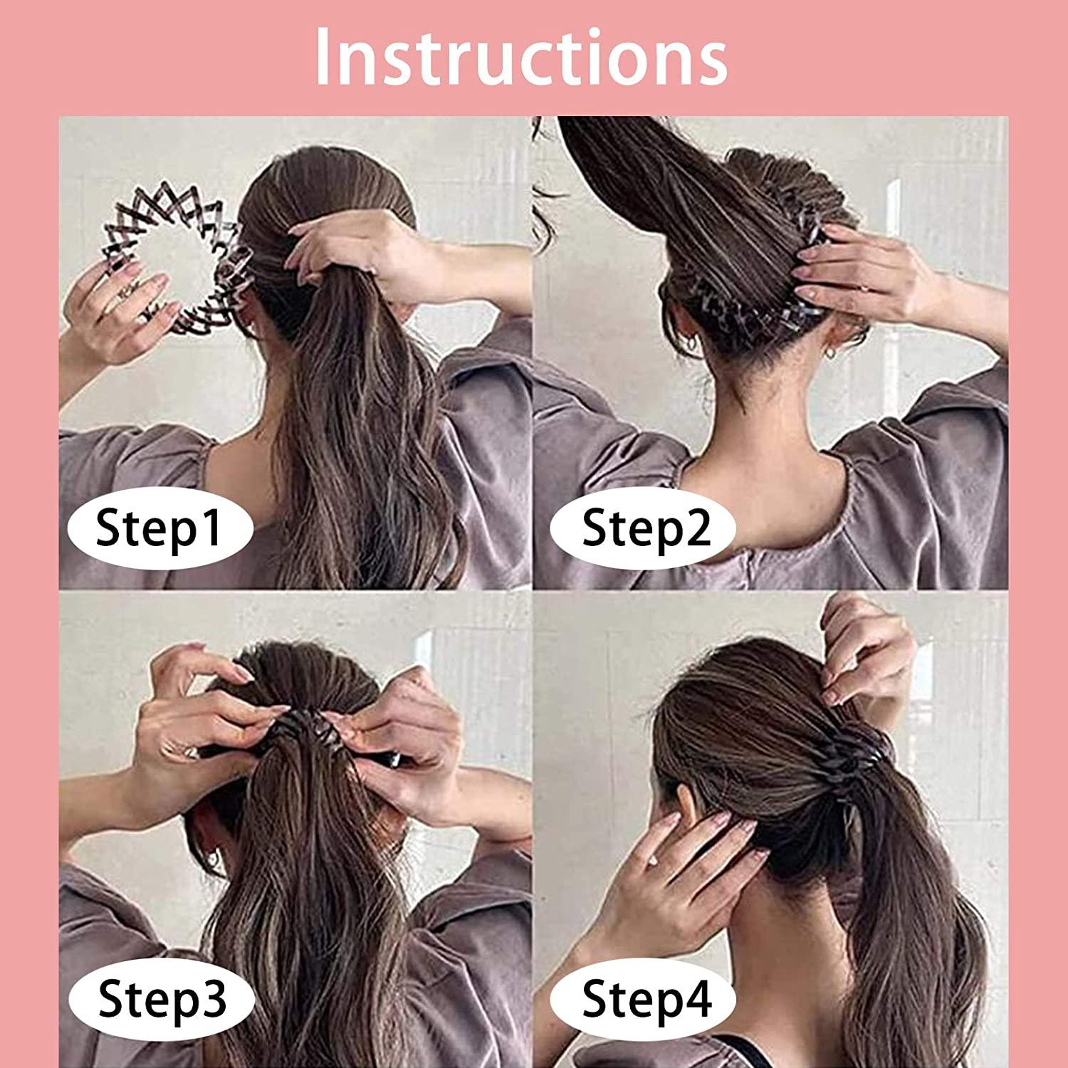 7 Pcs Birds Nest Hair Clips Hair Claw Clamps Bun Makers Expandable Ponytail  Holder Comb Hair Bands Hair Accessory for Women Girls (Style 1)