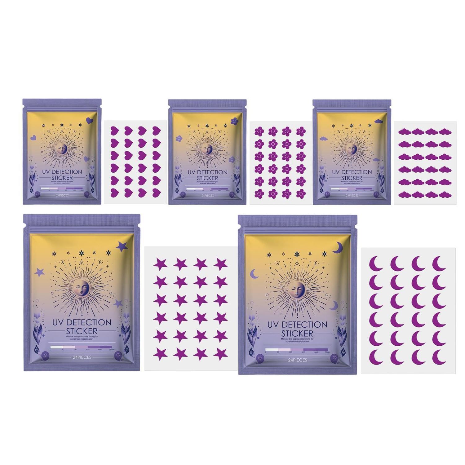 24-Piece UV Protection Stickers | Waterproof UV Plasters for Face ...