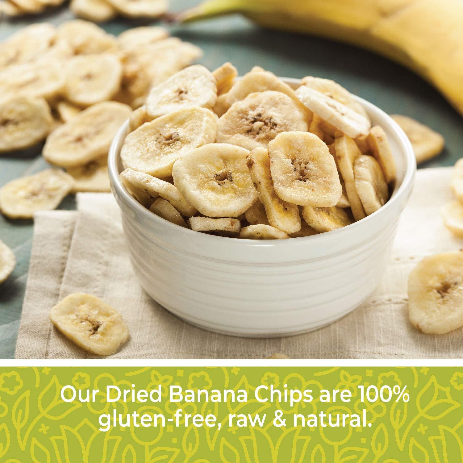 Dried Banana Chips Unsweetened Bulk, 1 lb. Dried Bananas, Unsweetened