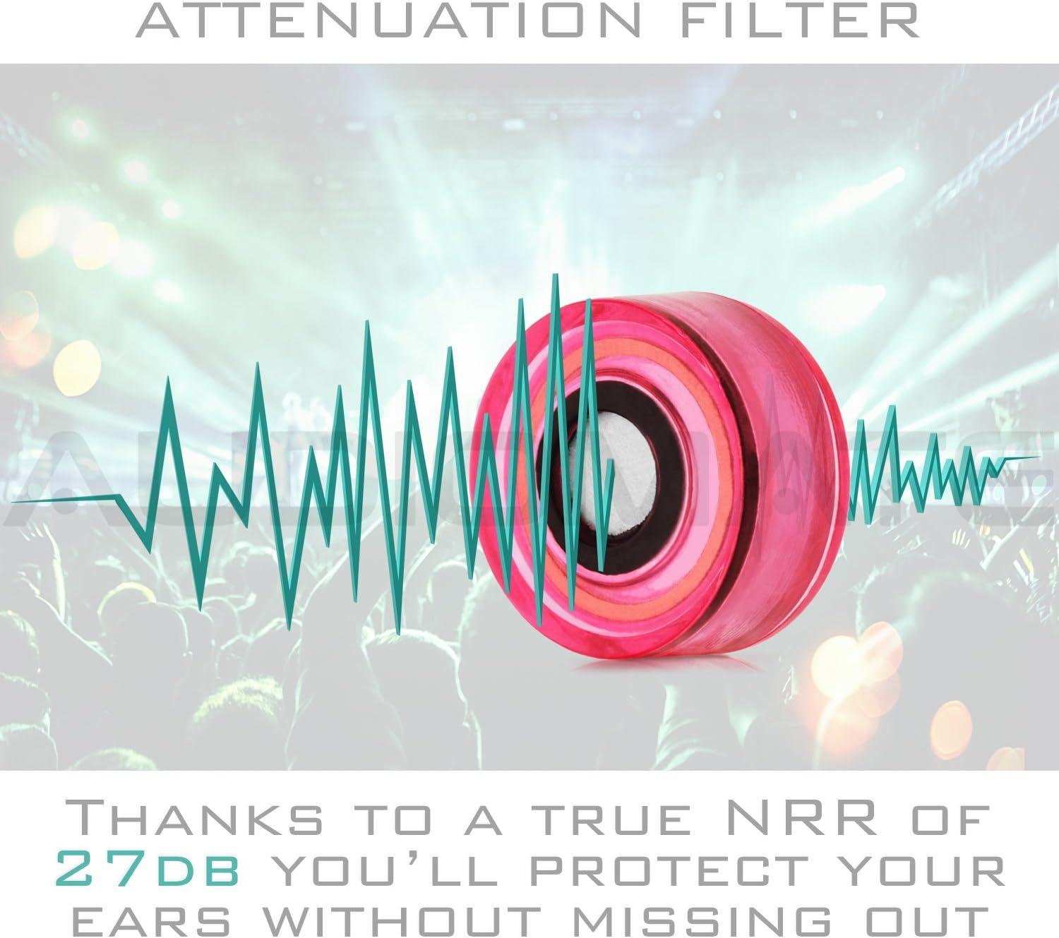 Audiomate HighFidelity Earplugs with Metal Keychain Carry Case and 2