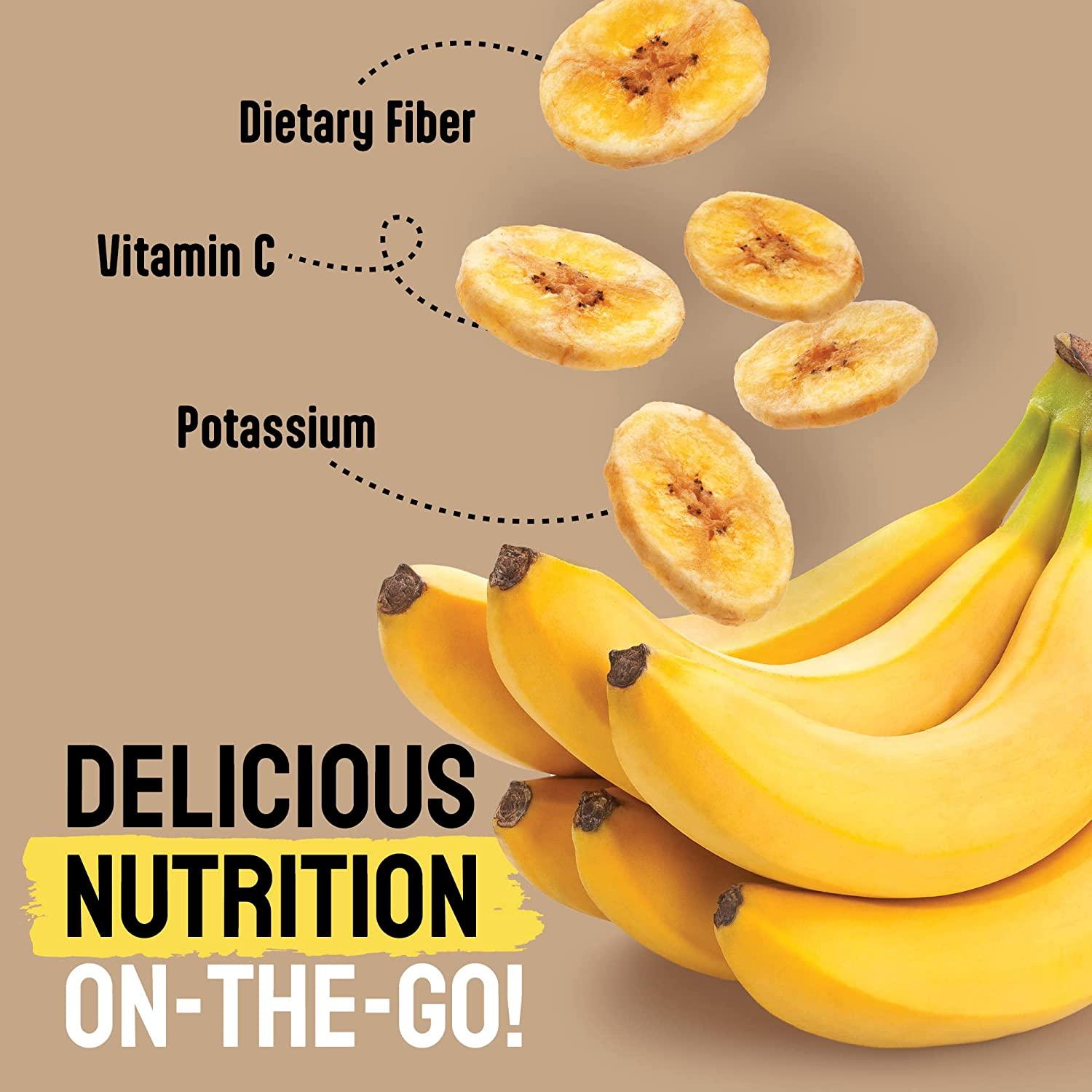 Healthy Banana Chips Dried Slices 12 Pack Bags of Dried Banana