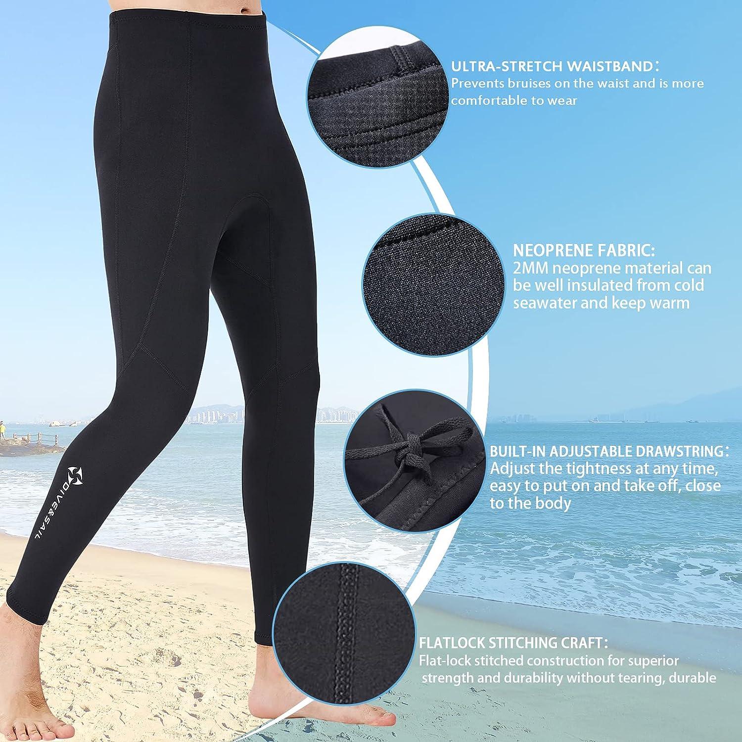 Mens Wetsuit Pants Neoprene Keep Warm 2mm for Surfing - Blue, XXL 