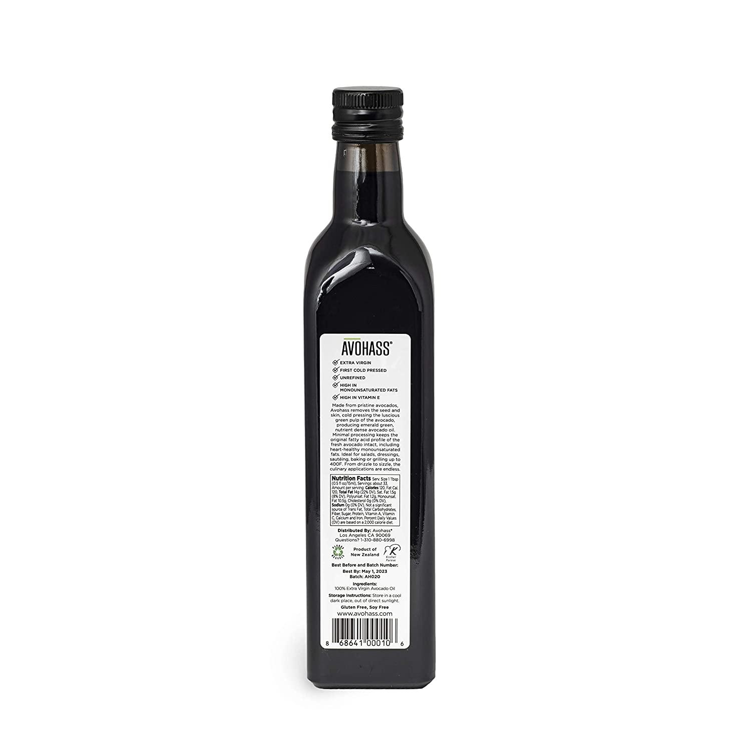 Avohass New Zealand Extra Virgin Avocado Oil 16.9 fl oz Bottle