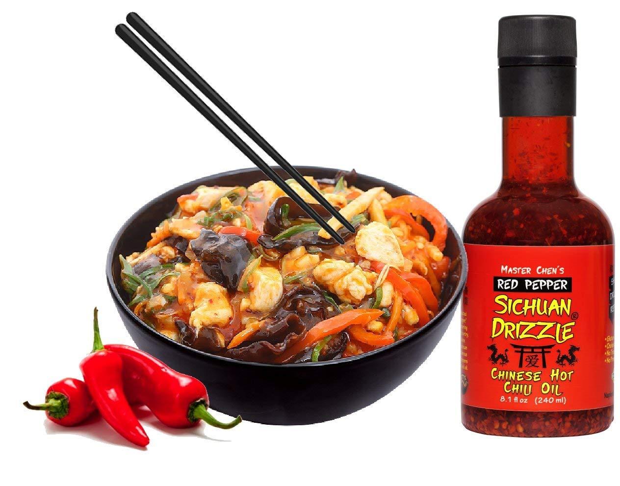Sichuan Drizzle Chinese Chili Oil Premium EVOO with Hot Chili Flakes