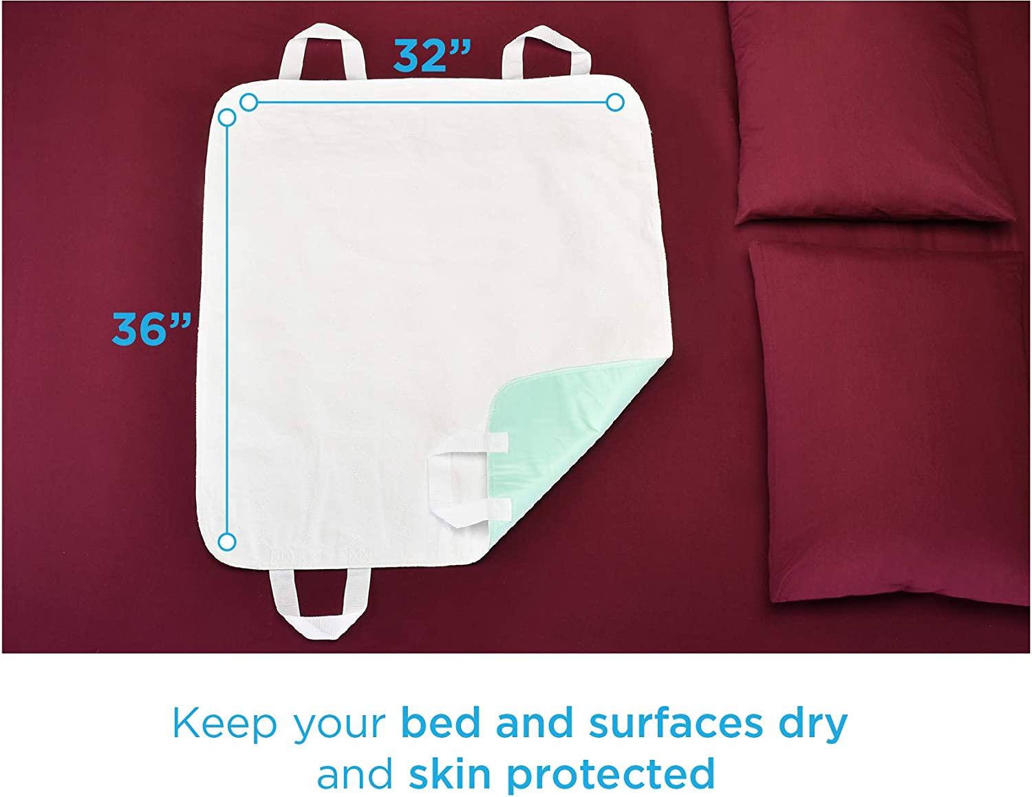 NOVA Waterproof Reusable Underpad with 4 Positioning Strap Handles, 100