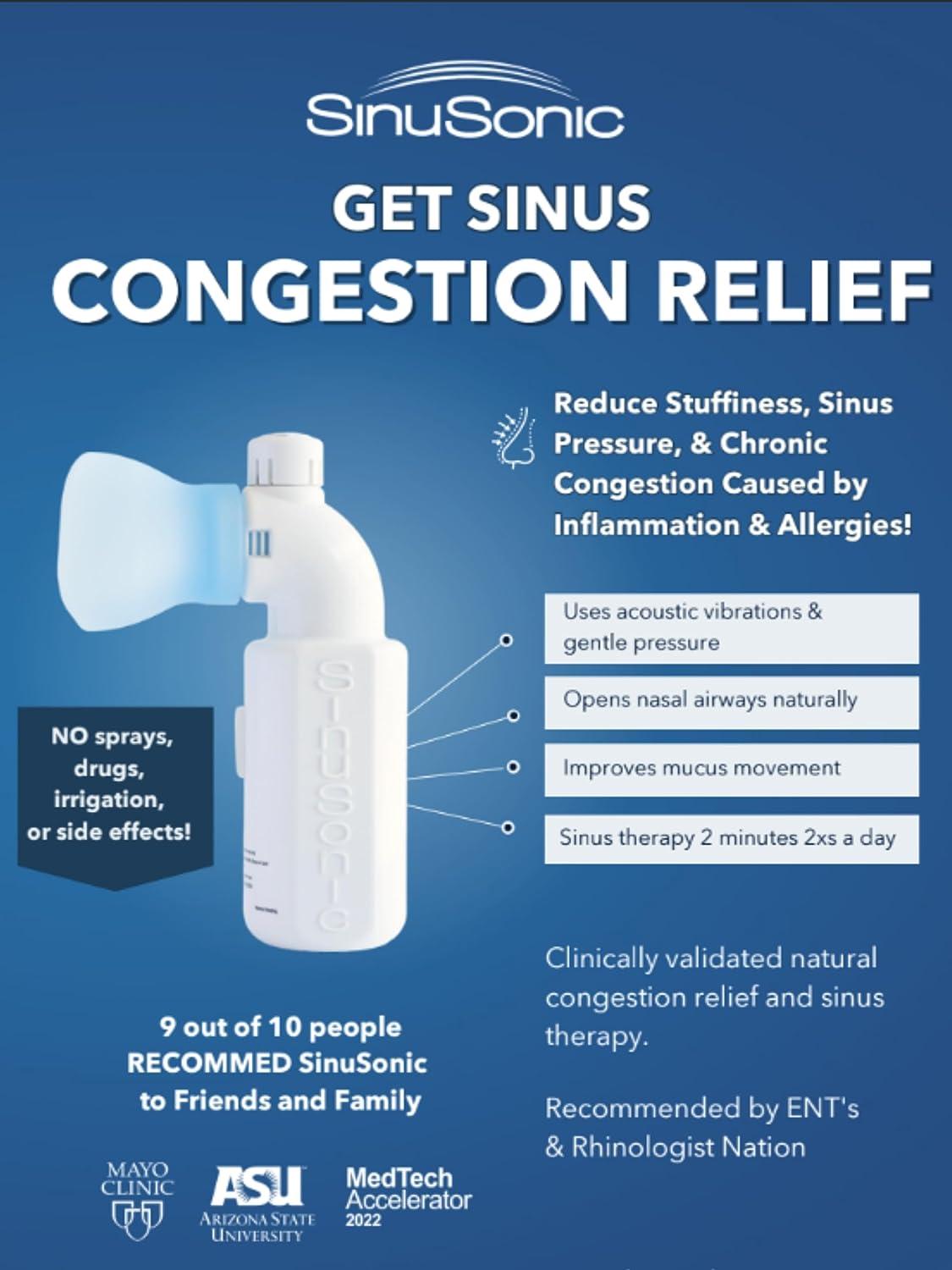SinuSonic Nasal Congestion Relief Device Clinically Proven for Sinus