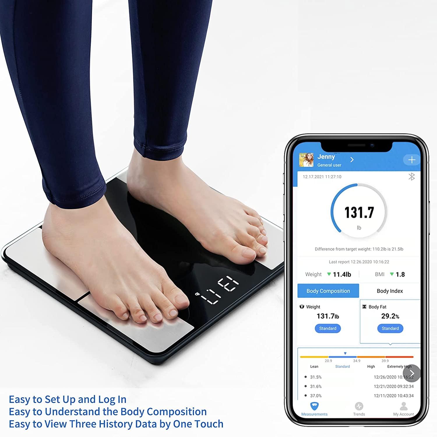 Vitafit Digital Bathroom Scale for Body Weight, Weighing Professional Since  2001, Clear LED Display and Step-On, 3*AAA Batteries Included