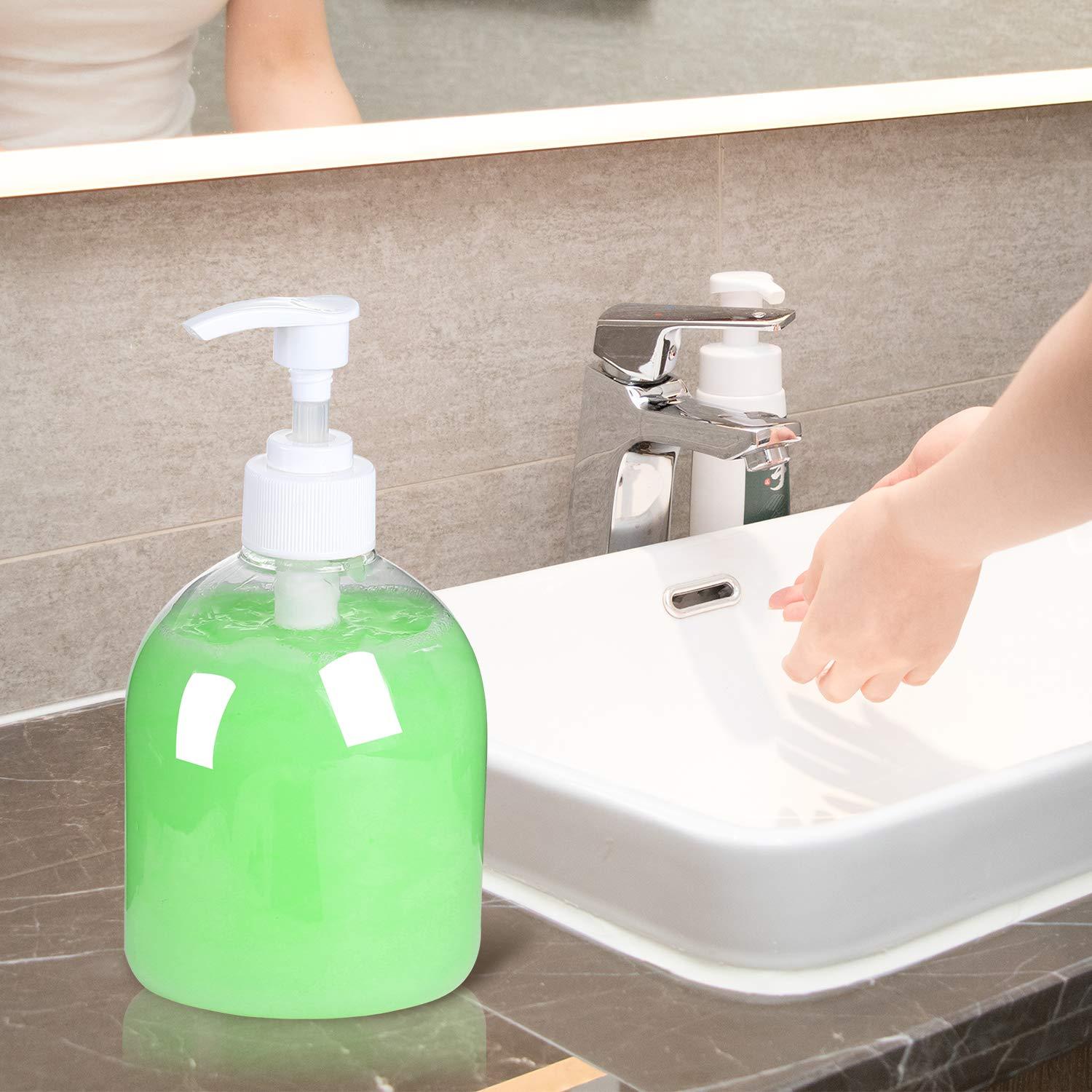 Yephets 16oz Empty Pump Bottles for Hand Sanitizer8 Pack Plastic Clear