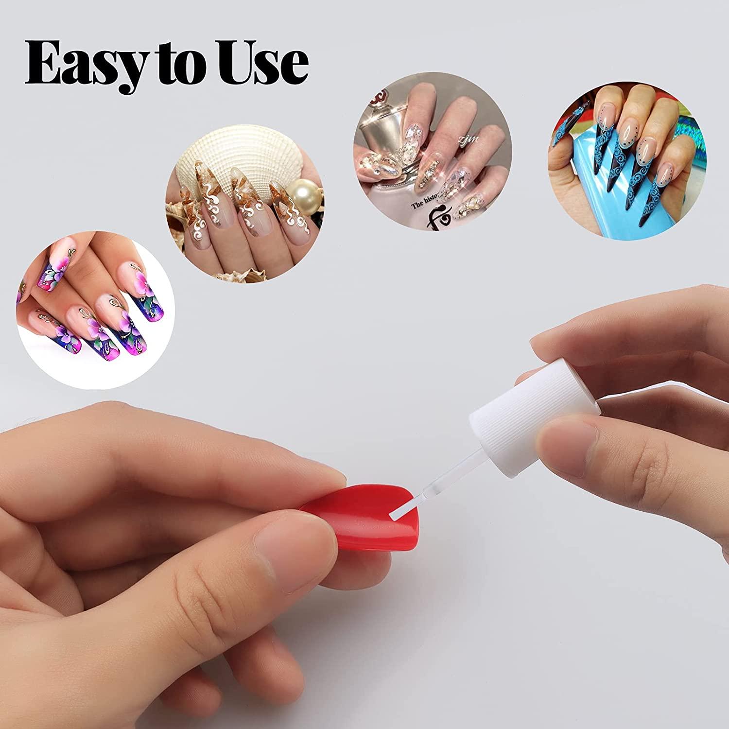 Rofran 2 Bottles Ultra Quick and Strong Nail Glue,New Formula Super Glue on Nails for Acrylic