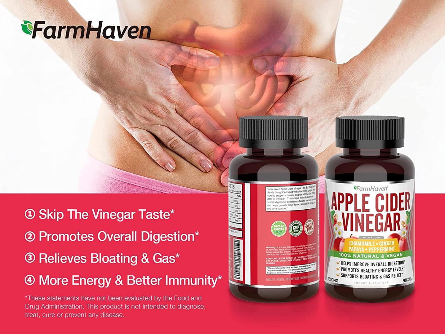 FarmHaven Apple Cider Vinegar Capsules with Mother, ACV Capsules with