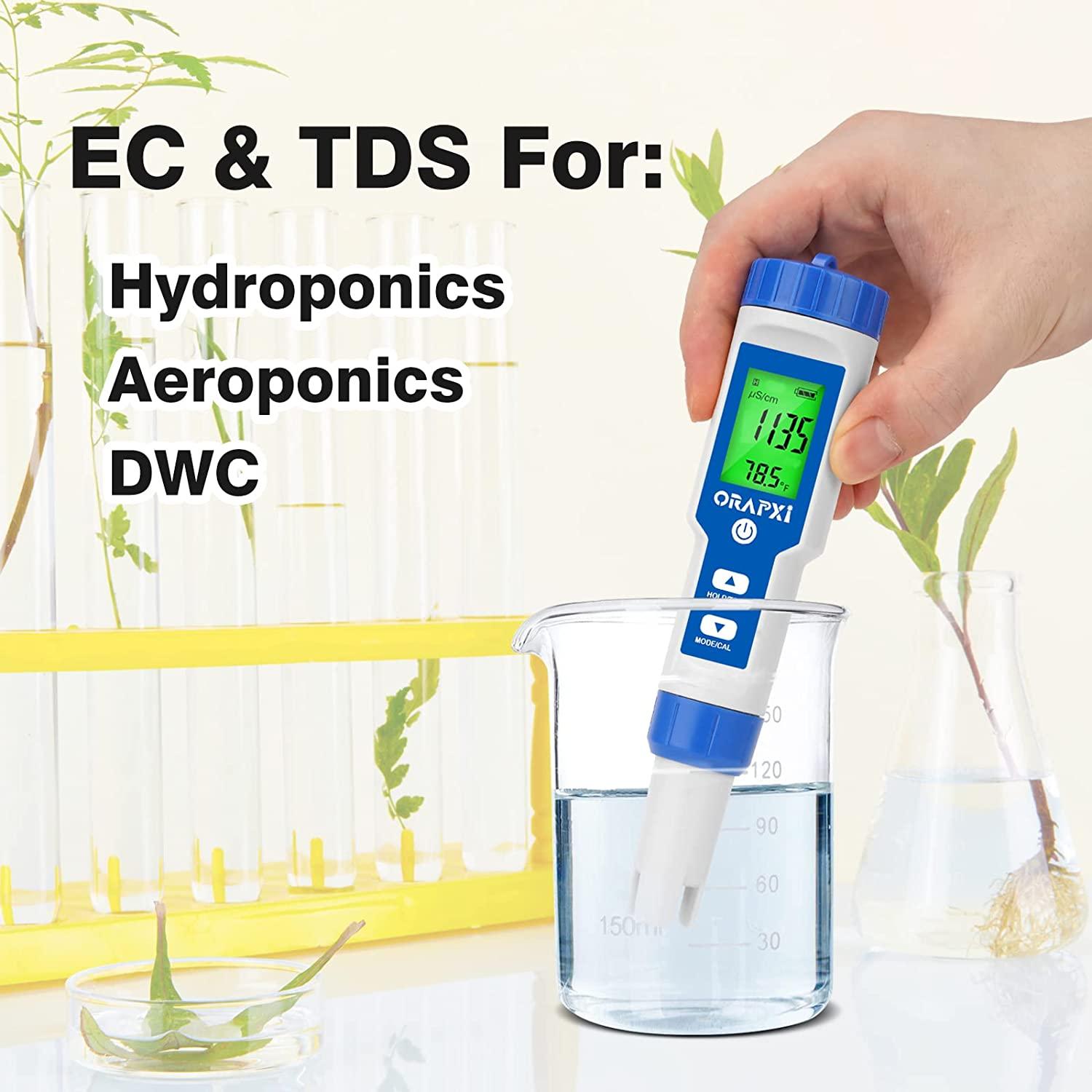 ORAPXI Salt Water Pool Tester 5 in 1 Salt SG TDS EC Temp Digital Pool