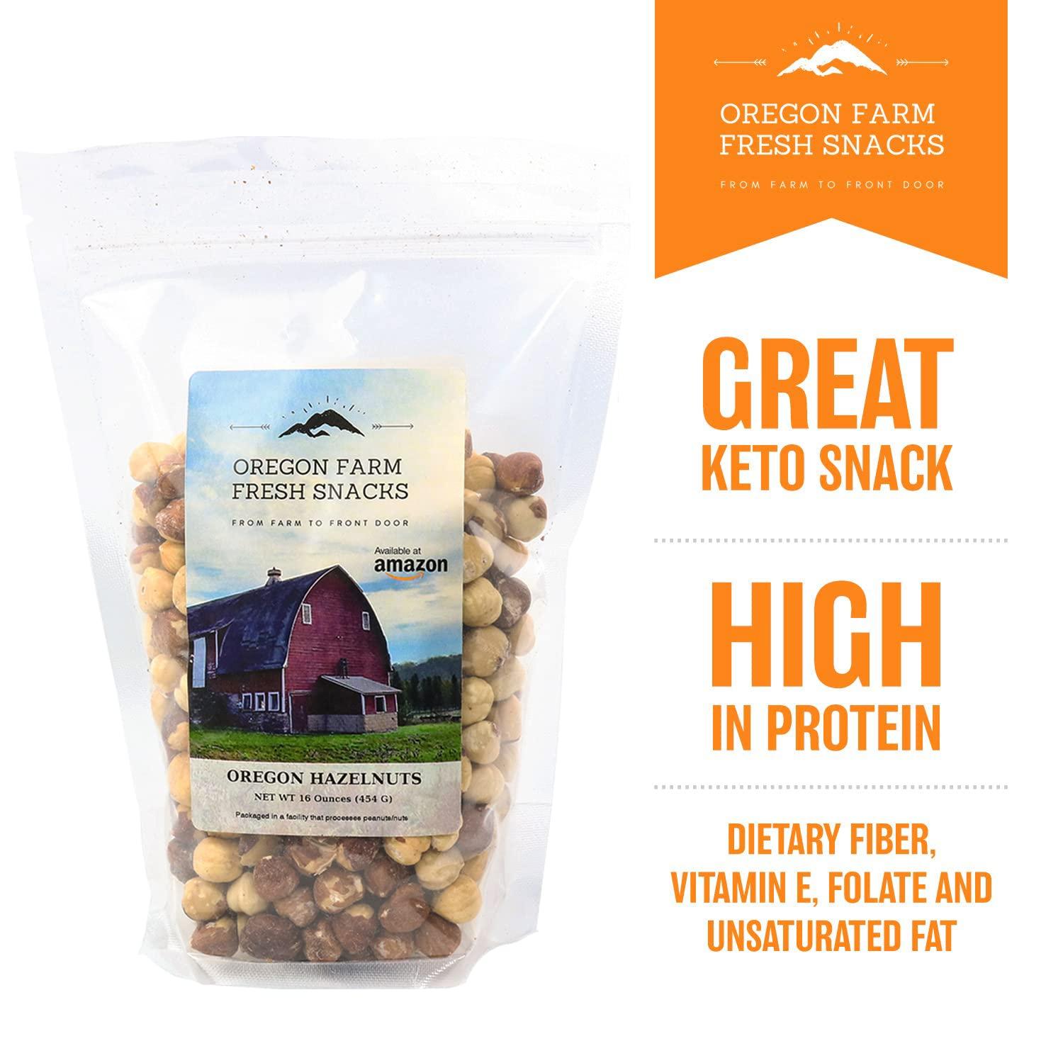 Oregon Farm Fresh Natural Hazelnuts Lightly Salted & Dry Roasted
