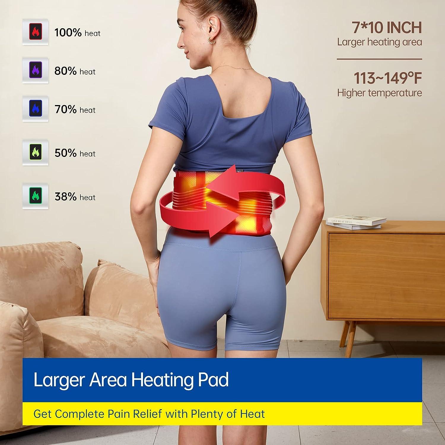 Weighted Heating Pad With 2 Massager, Electric Massaging 5lbs Heating Pad For Back Neck Shoulder With Massaging Vibration, 3 Heating Levels & 3 Massage Types, 12" X 24" | SHEIN A - View #5