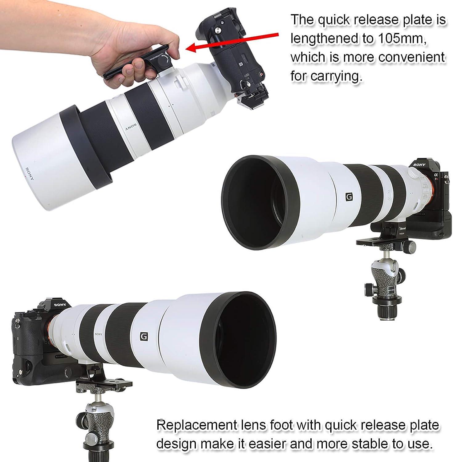iShoot Replacement Lens Foot IS-THS260 for Sony FE 200-600mm f/5.6-6.3 G OSS  Super Telephoto Zoom E-Mount Lens SEL200600G - Arca-Swiss Style - Built-in  105mm Length Quick Release Plate