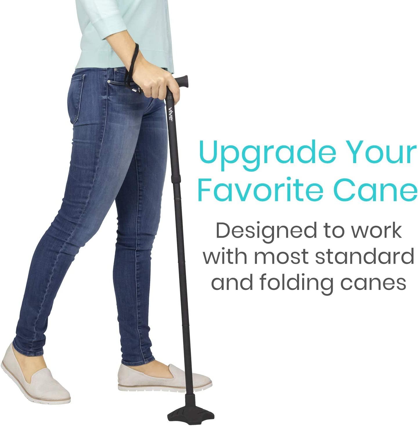 Vive Self Standing Cane Tip 34 Inch Replacement Heavy Duty Rubber