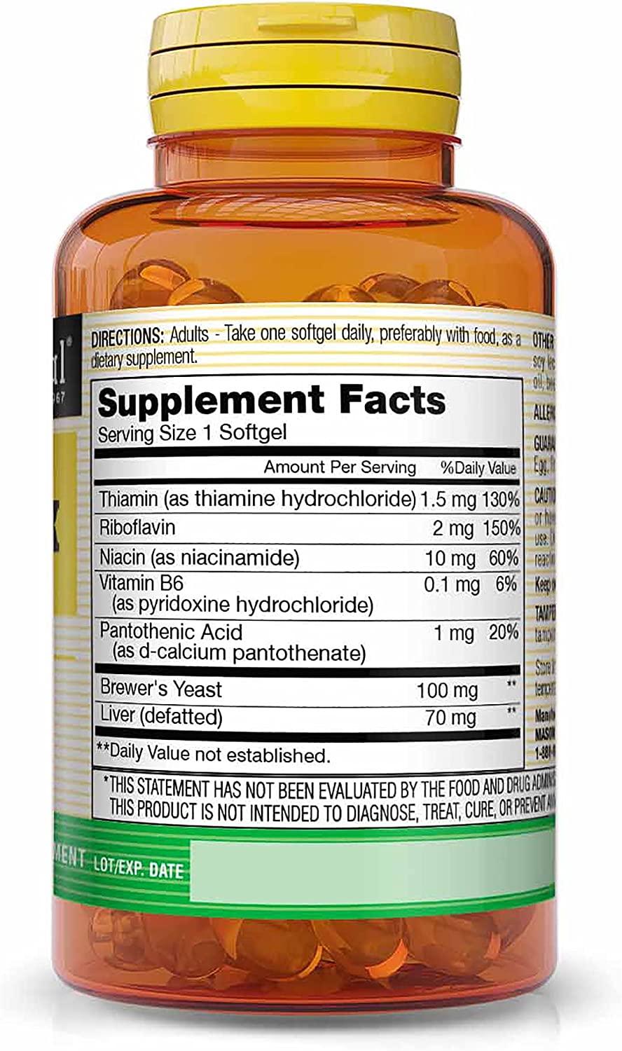 Mason Natural B Complex 100 Softgels for Energy & Wellness