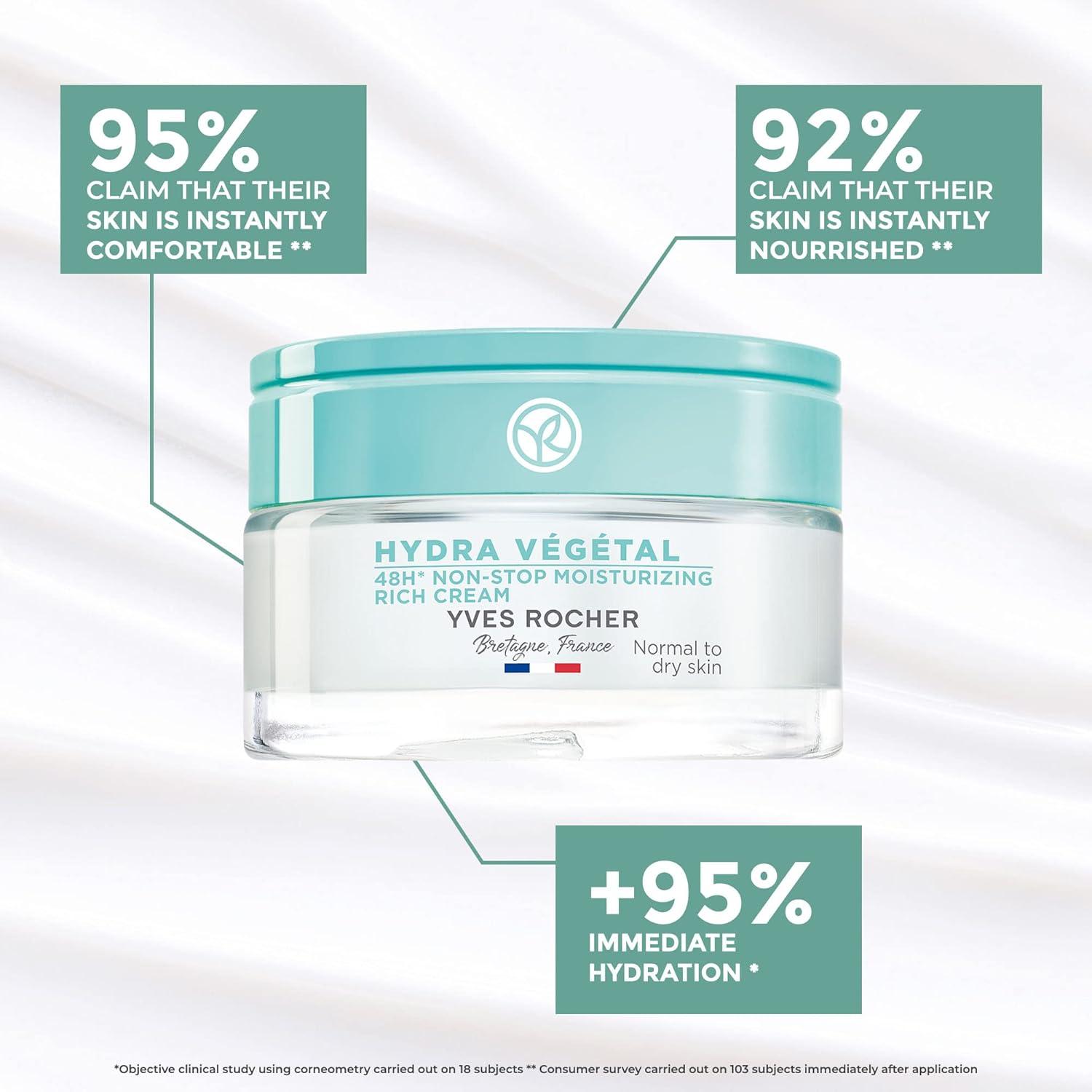 Yves Rocher Hydra Vegetal 48H Moisturizing Rich Cream - Best Face  Moisturizer for Normal to Dry Skin - 1.6 FL OZ - Shop Internationally | Buy  Now with Express International Delivery | GoSupps.com