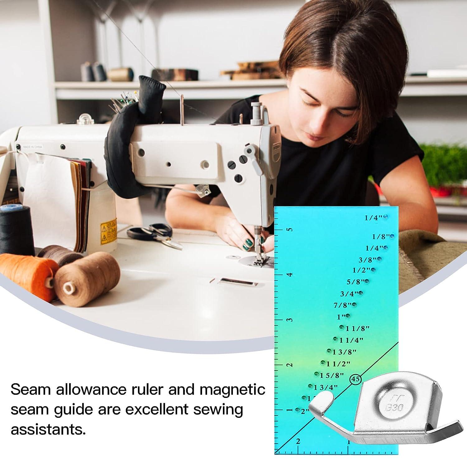 Seam Guide Ruler for Sewing Machine 2 PCS Set Straight Line Hems, Quilts, Clothing