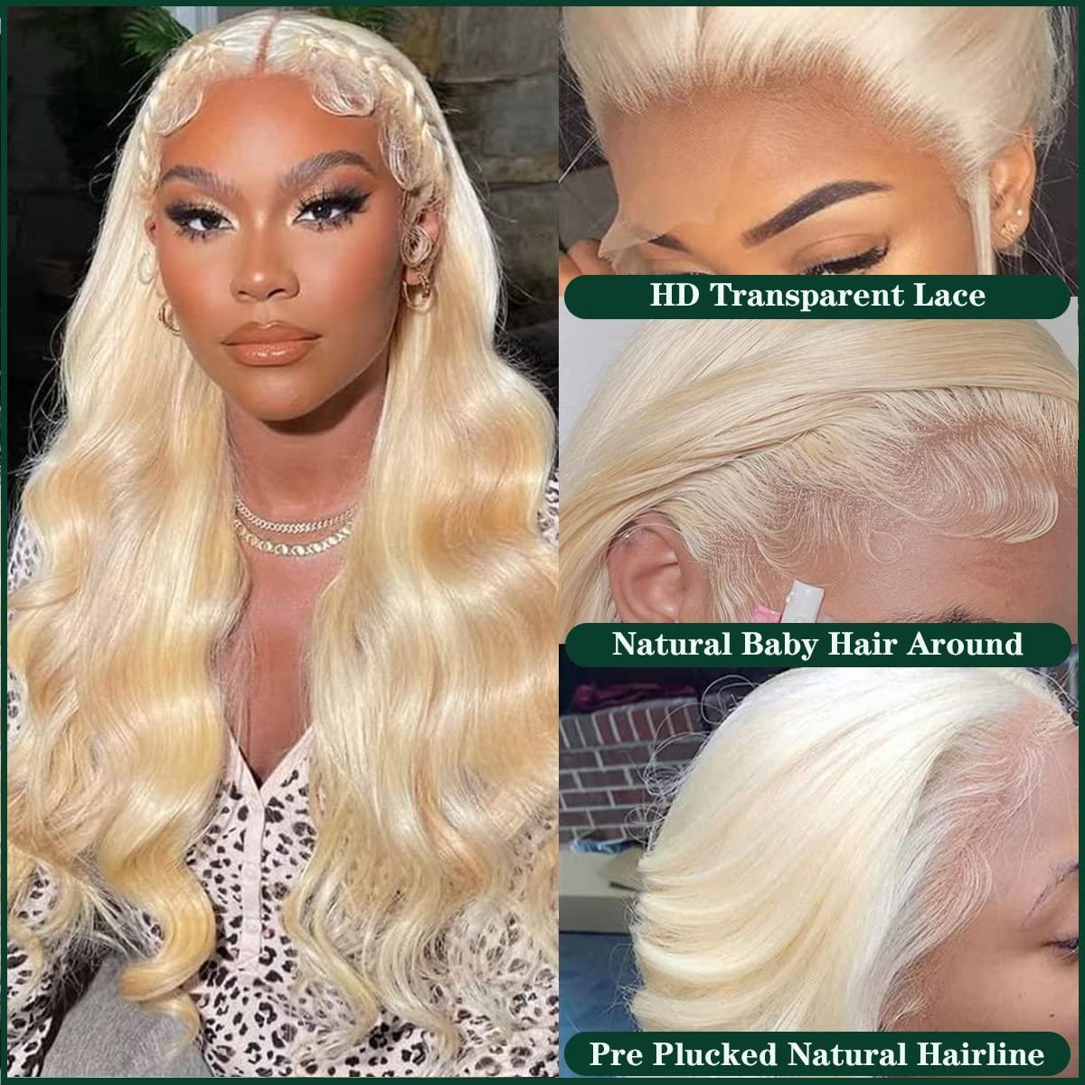 613 Blonde Lace Front Wigs Human Hair Body Wave 13x4 HD Lace 613
