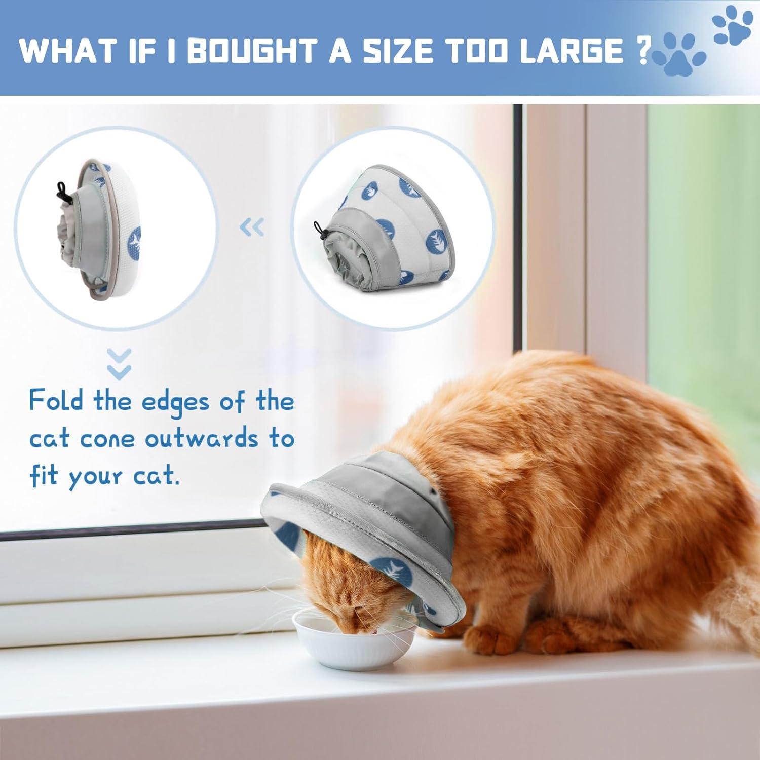 Supet Cat Cone Collar Soft to Stop Licking Cat Recovery E Collar