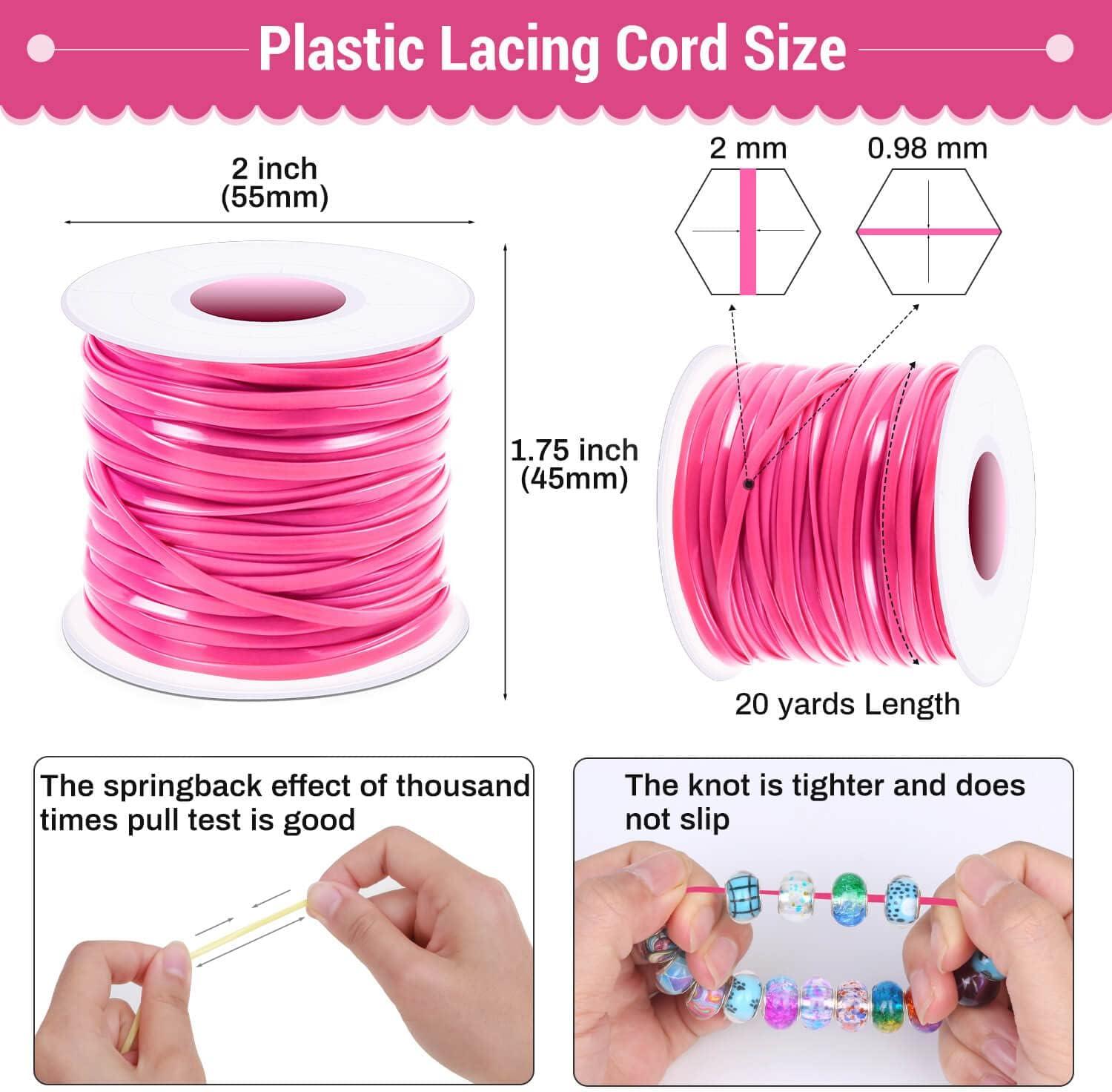 Lanyard String Kit,6 Rolls String Plastic Lacing Cord Plastic String  Lanyard Kit for Friendship Bracelets Jewelry Making DIY Craft Bracelet  Making Kit