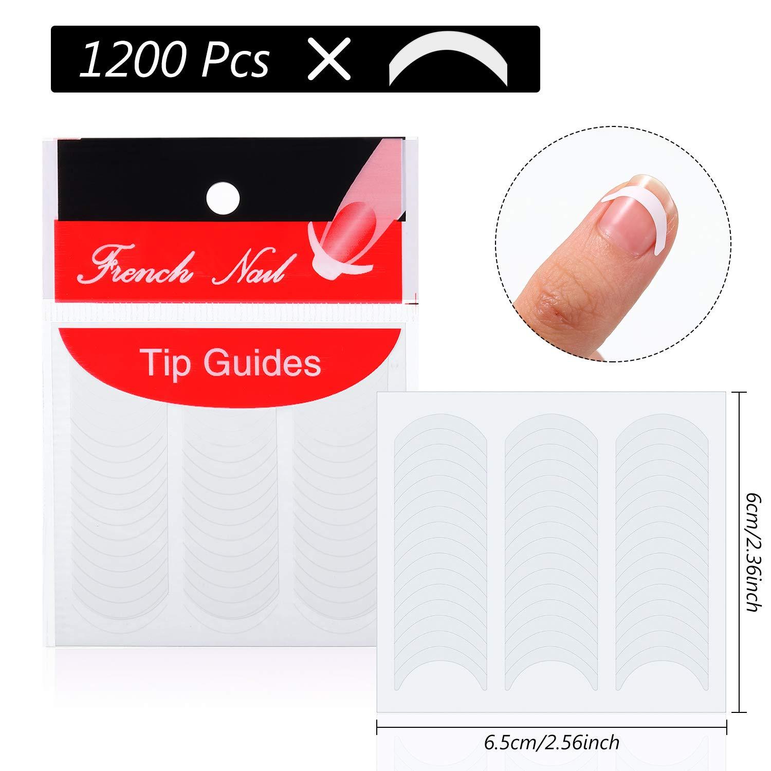 1 Pack French Manicure Nail Art Tip Guide Sticker Stencil Round