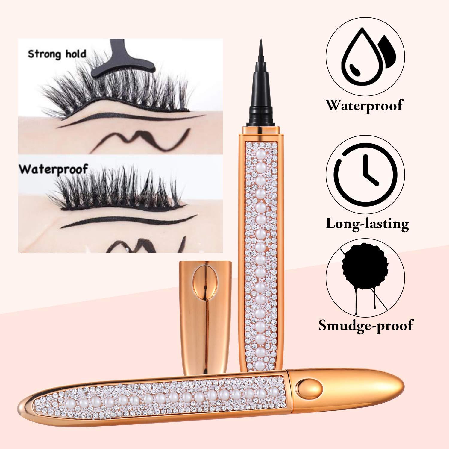 2021 Diamond Selfadhesive Eyeliner Pen, 2 in 1 Magic Lash Liner Glue