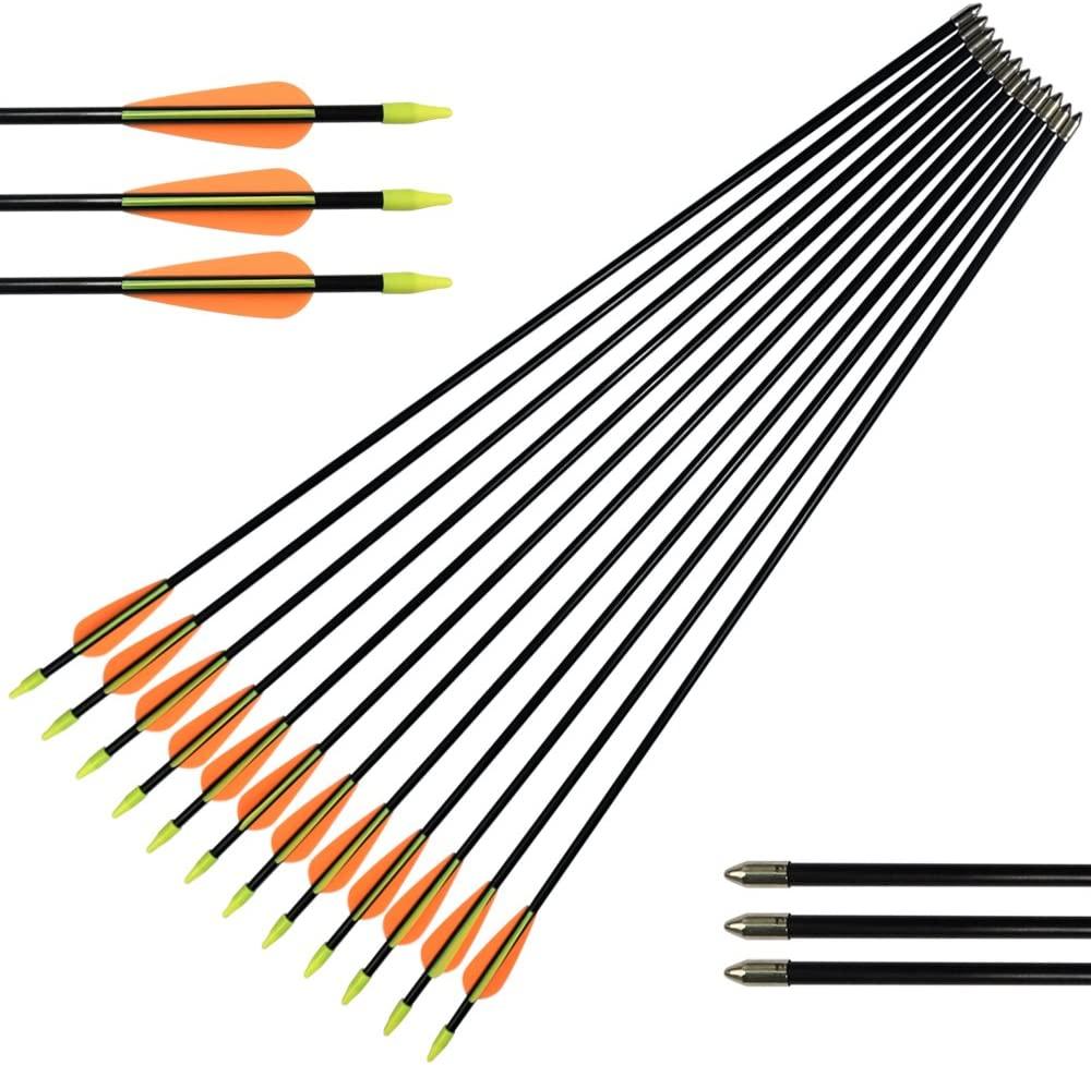NIKA ARCHERY 24 26 28 30 Fiberglass Arrows for Youth Practise