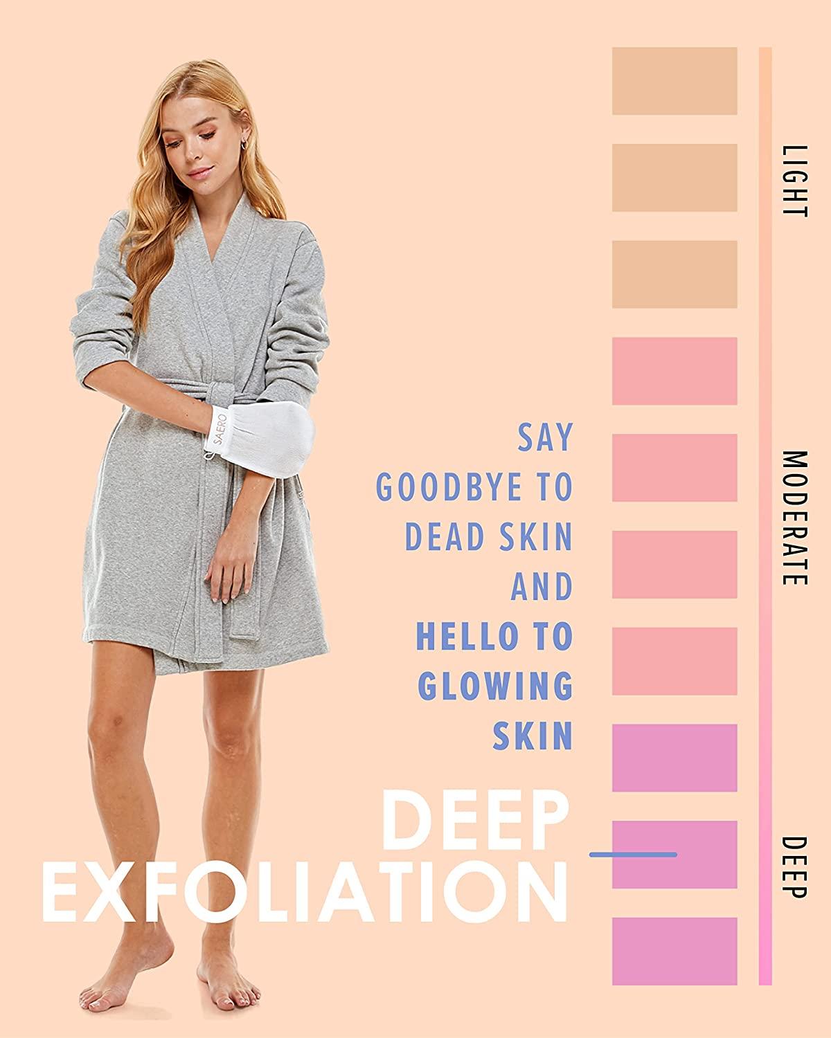 SAERO Korean Deep Exfoliating Mitt (2 Piece) Natural PlantBased Spa