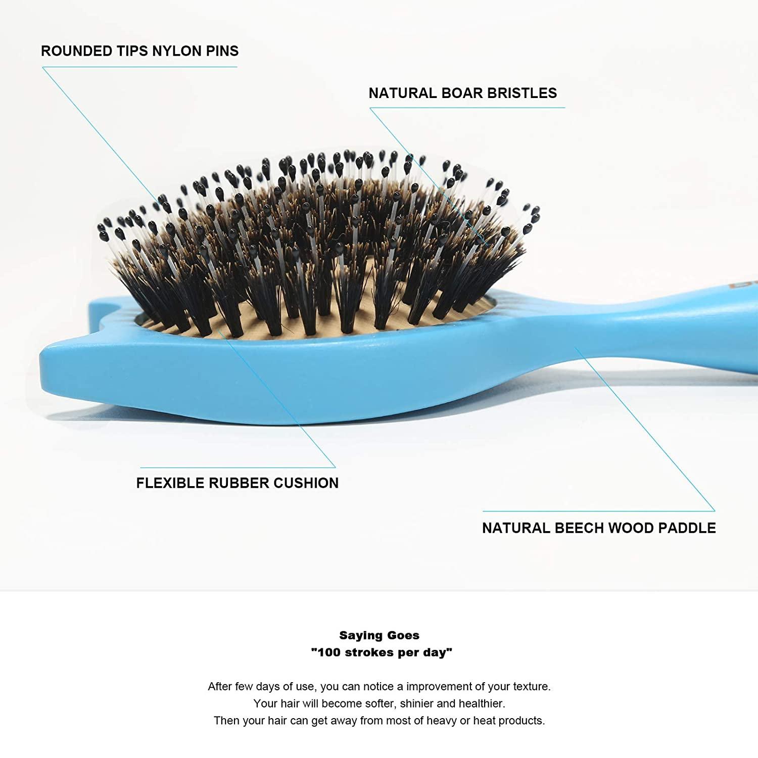 100% Soft Boar Bristle Brush for Men and Women Kid