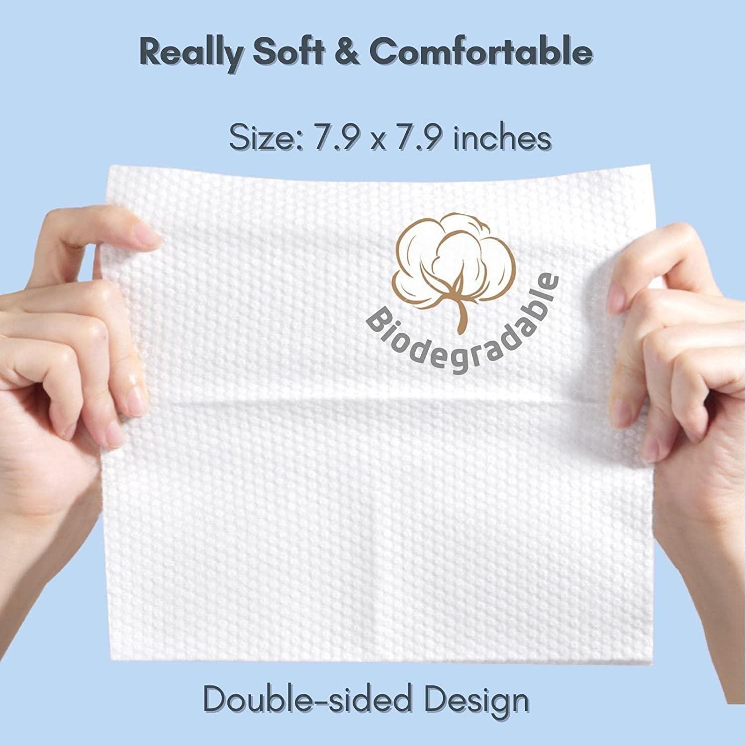 PoeticEHome Soft Dry Wipe 6 Pack, 100 Cotton Face Tissues, Lint Free