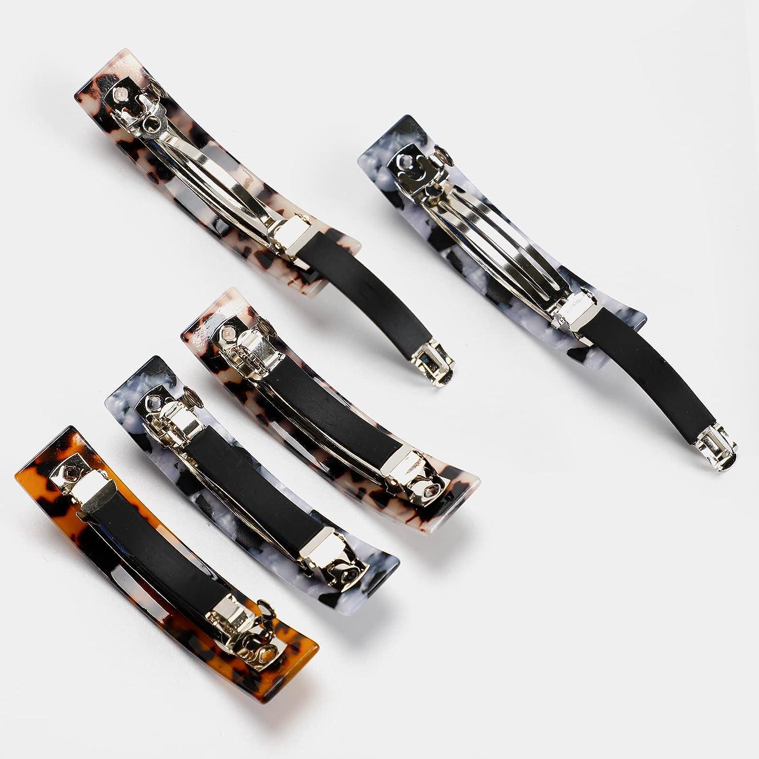 DODUOS 3PCS Barrettes For Women, Hair Clips For Thick Hair, Retro Classic Large