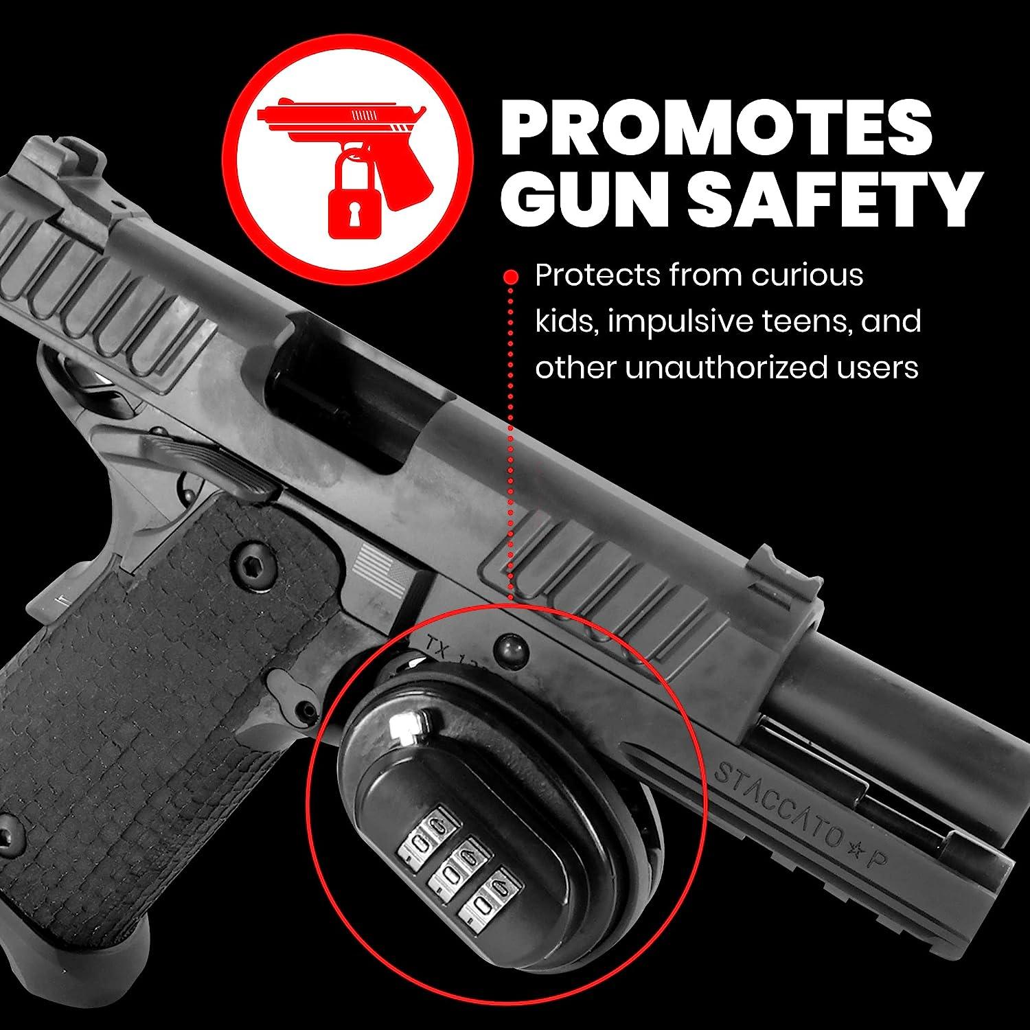 INNOVATEX Gun Trigger Lock Set HeavyDuty 3 Digit Combination Lock for