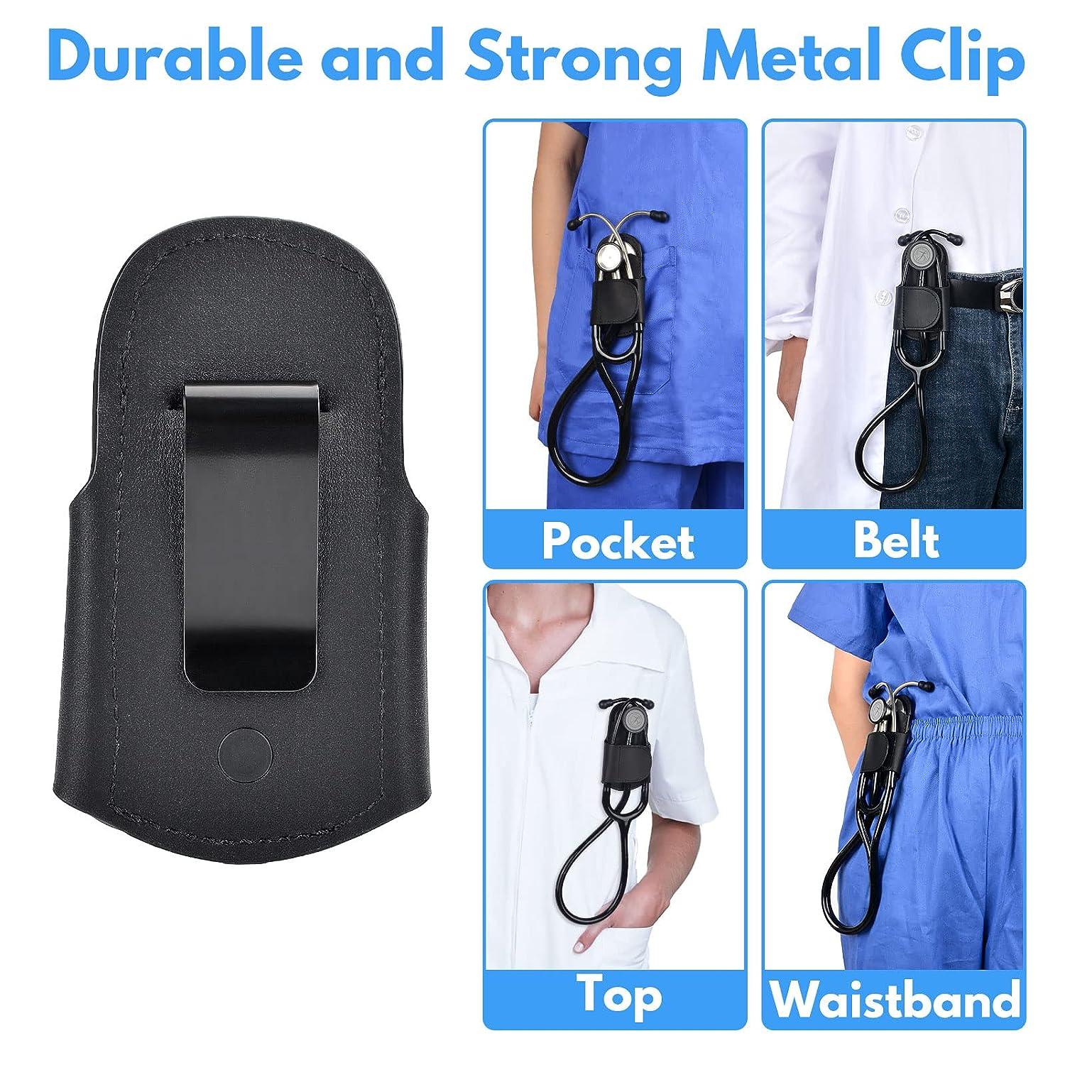 Healvaluefit Stethoscope Holder Genuine Leather for Littmann