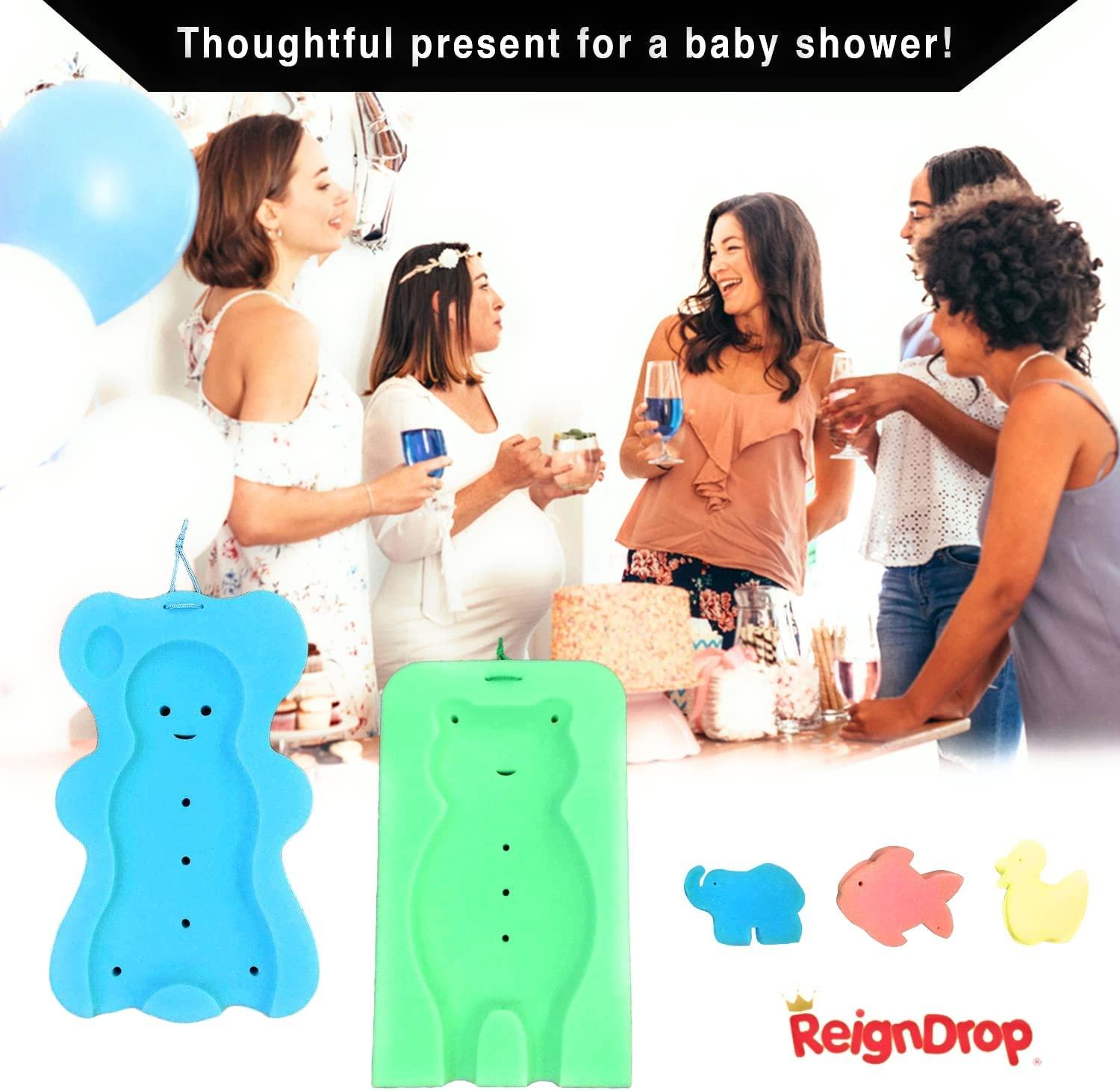 ReignDrop Baby Bath Sponge Mat Safe Fun Tub Mat for Newborns