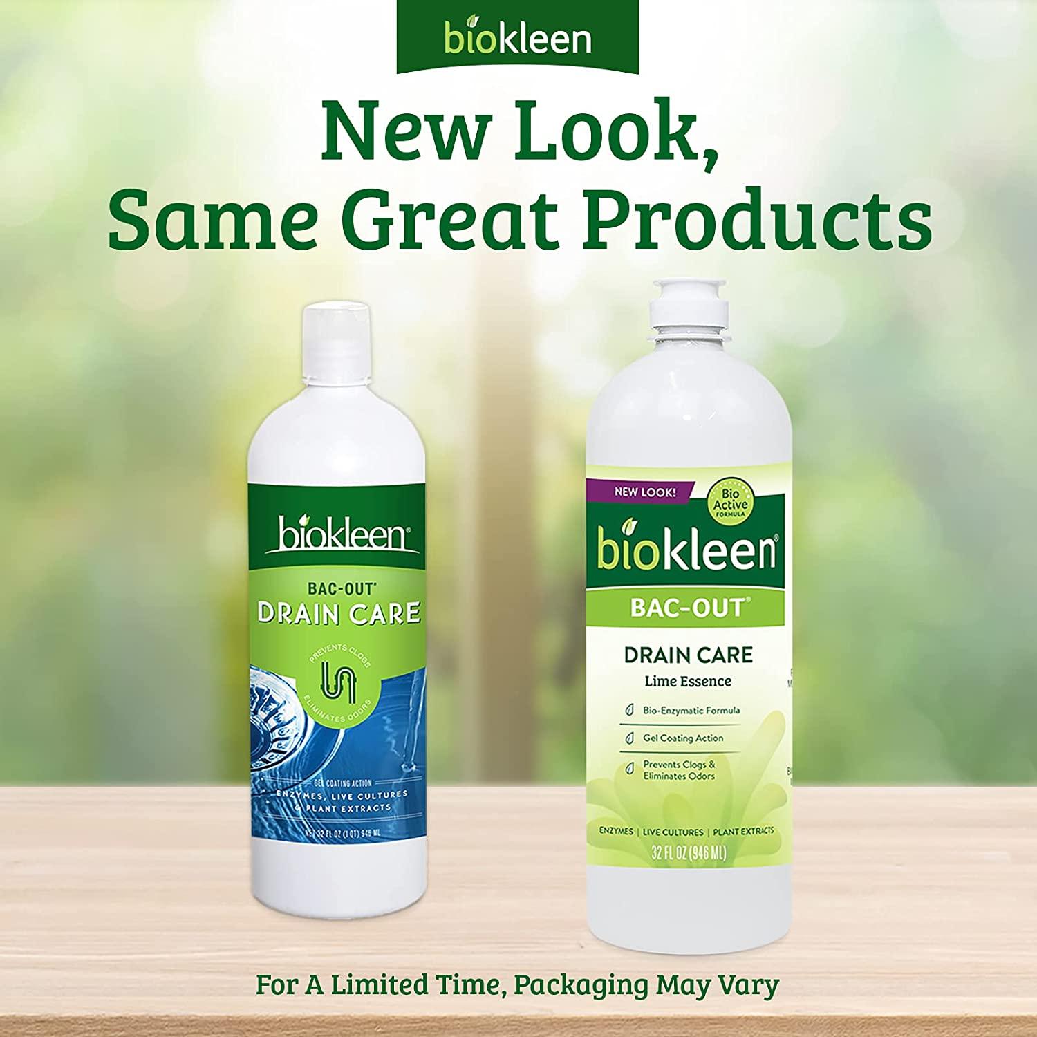 Biokleen Bac-Out Drain Cleaner - 32 Ounce - Deodorizes, Prevents Clogs,  Eco-Friendly, Non-Toxic, Live Enzyme-Producing Cultures and Plant Extracts,  No Artificial Fragrance or Preservatives 1 Pack