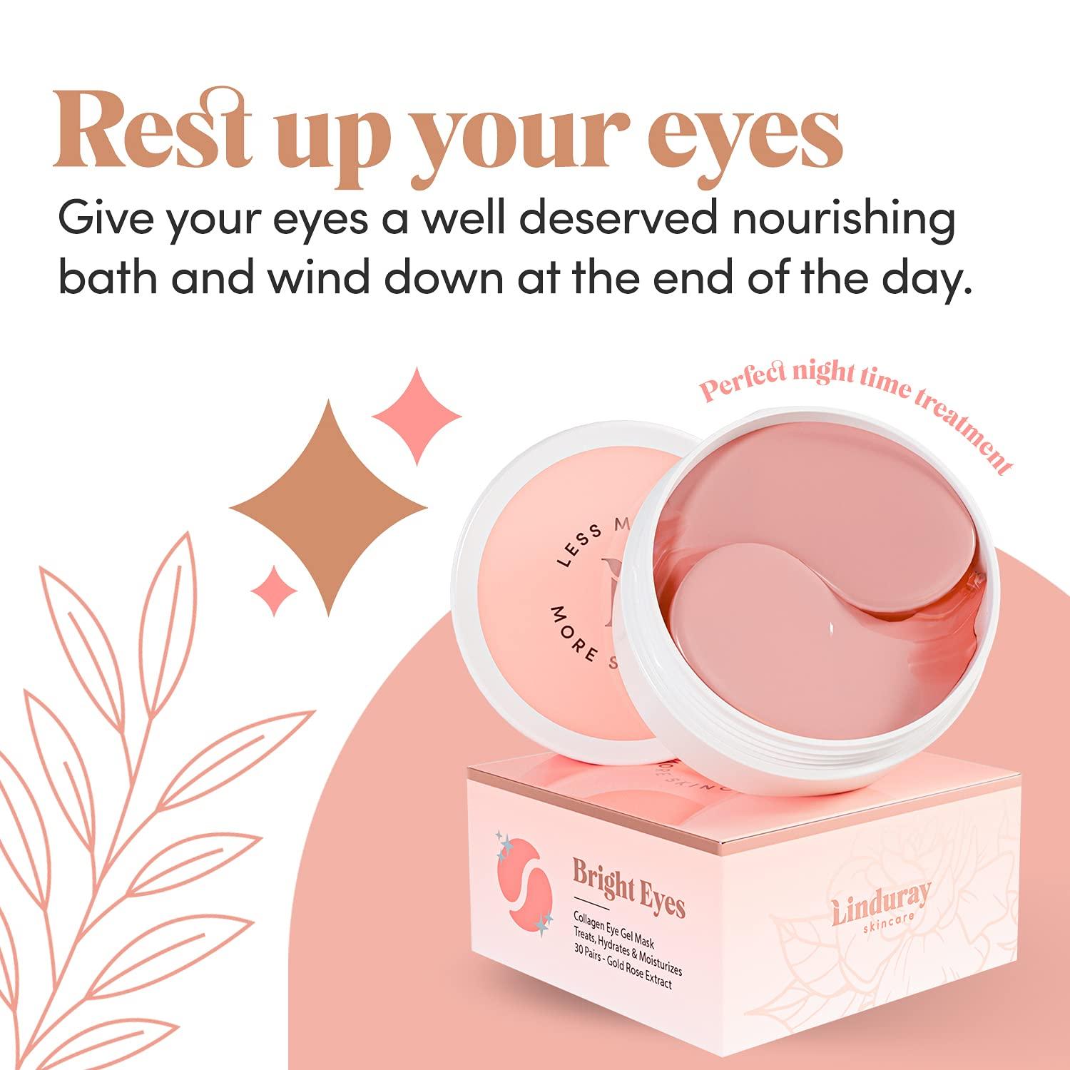 Rose Gold Collagen Under Eye Gel Mask Bright Eyes Anti Aging